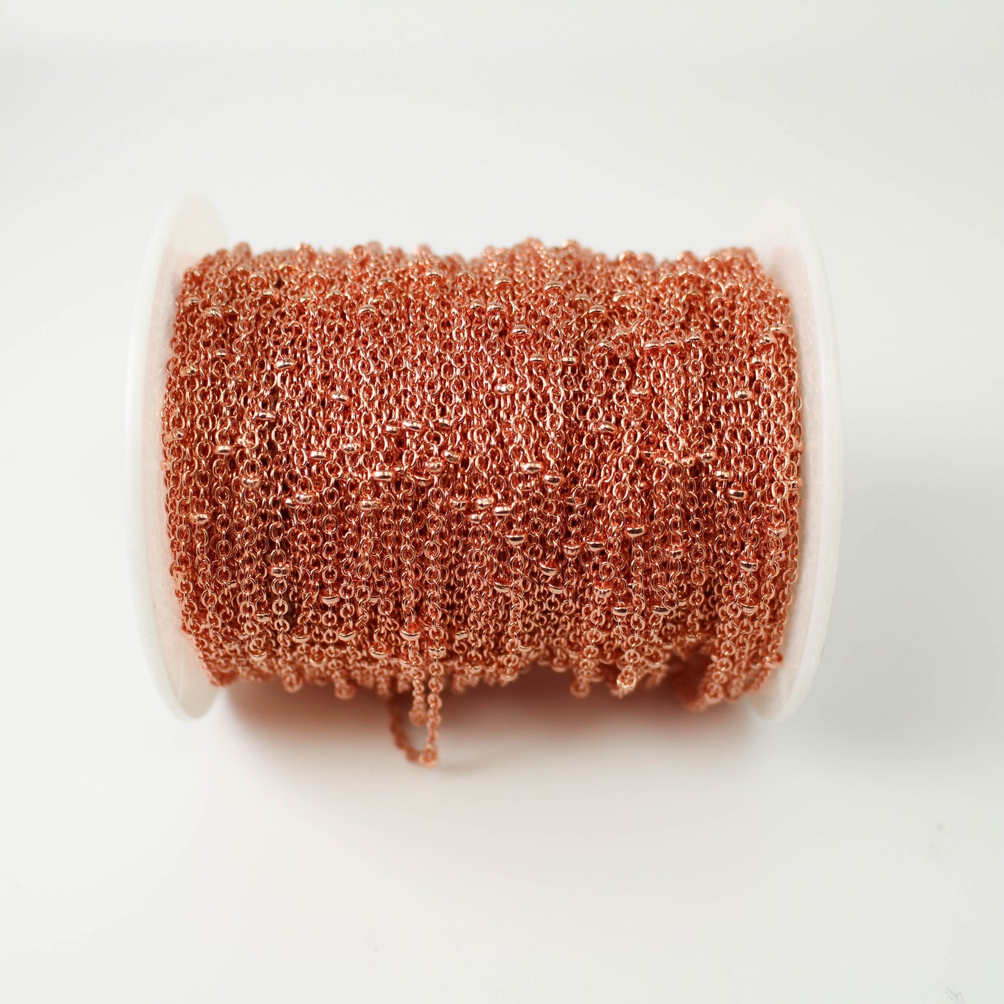 Anti Tarnish Coating Bright Copper Plated Satellite Cable BALL Chain - 2.0x1.4mm SOLDERED link - 100 Feet Tiny Small Ball Chain - ATC2014SAT