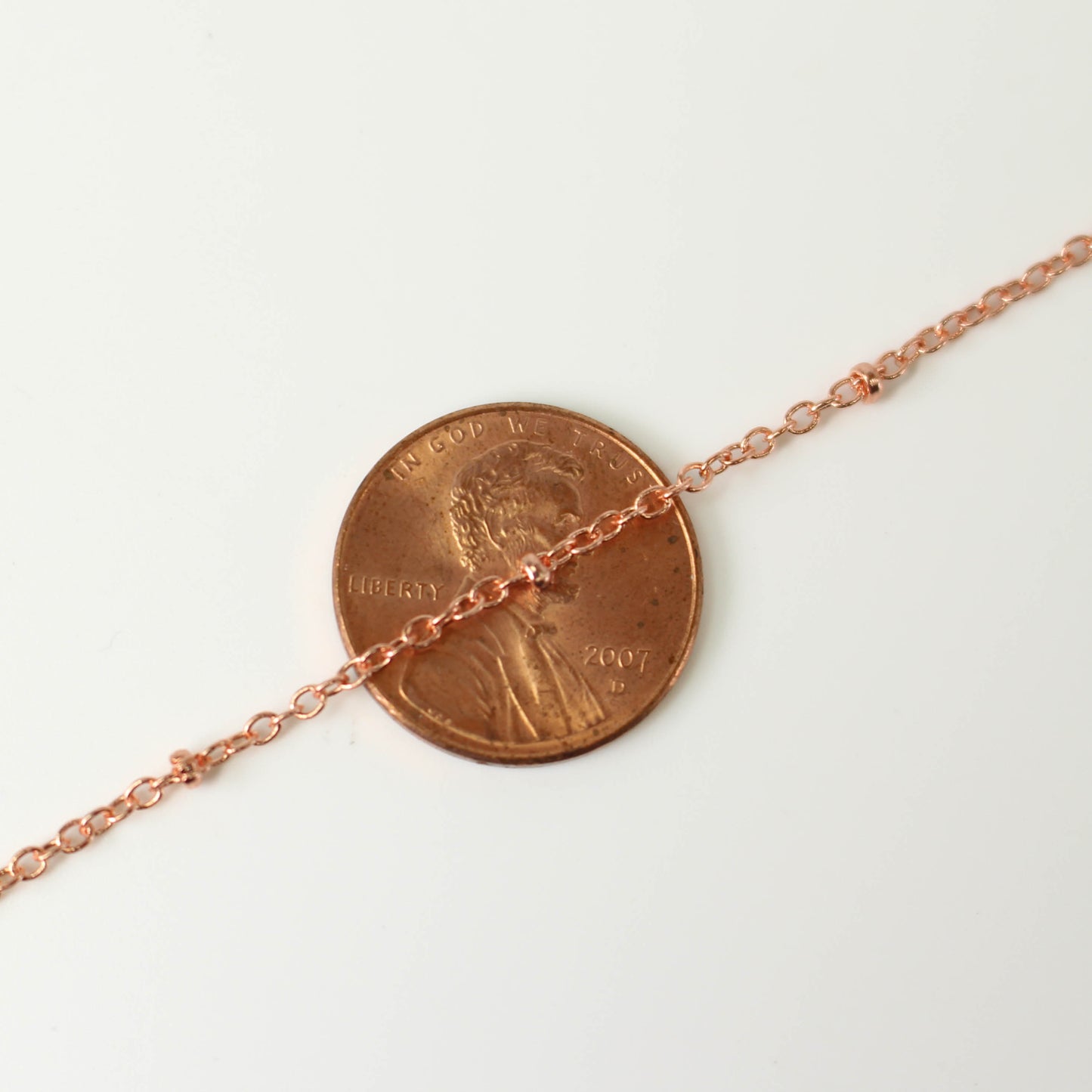 Anti Tarnish Coating Bright Copper Plated Satellite Cable BALL Chain - 2.0x1.4mm SOLDERED link - 100 Feet Tiny Small Ball Chain - ATC2014SAT