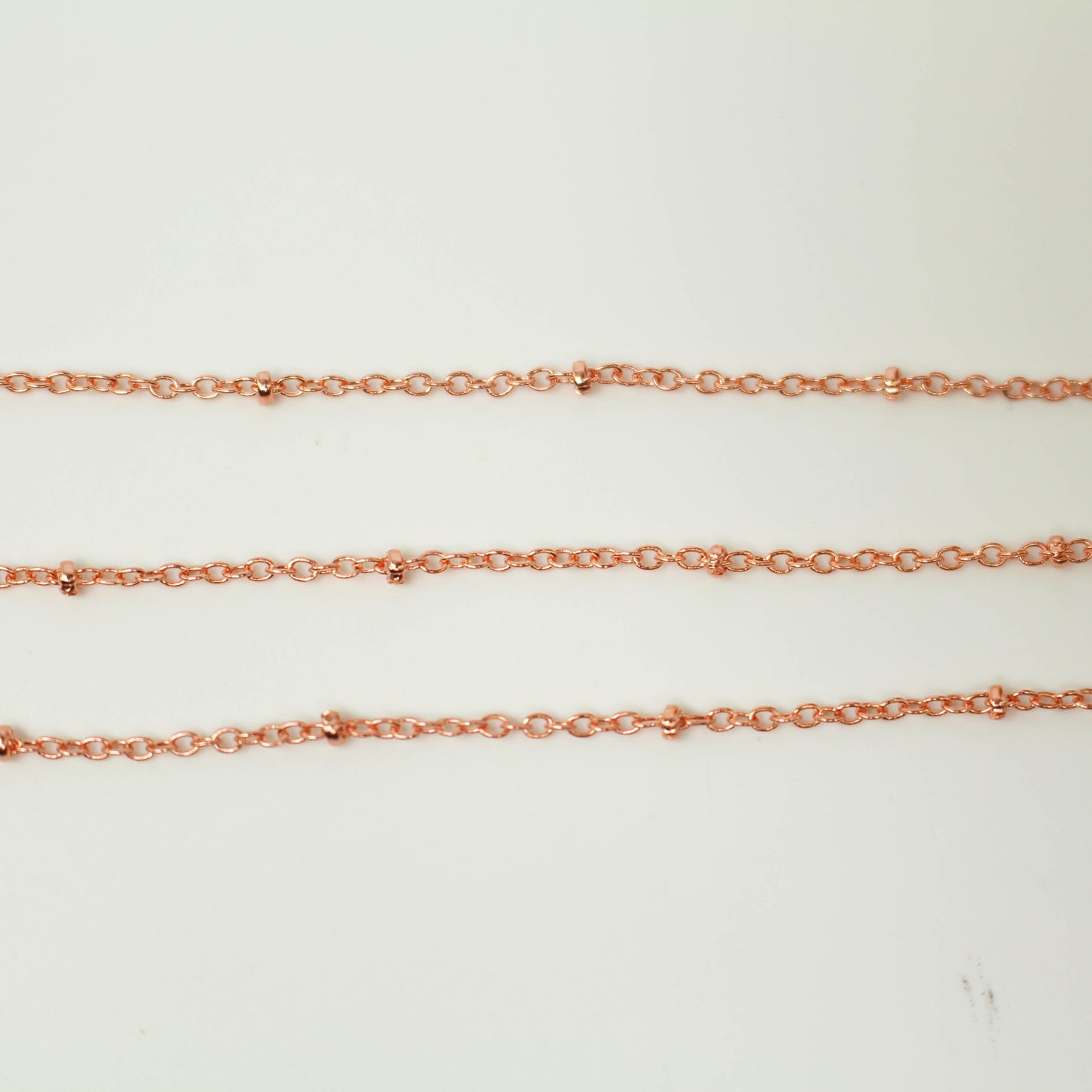 Anti Tarnish Coating Bright Copper Plated Satellite Cable BALL Chain - 2.0x1.4mm SOLDERED link - 100 Feet Tiny Small Ball Chain - ATC2014SAT