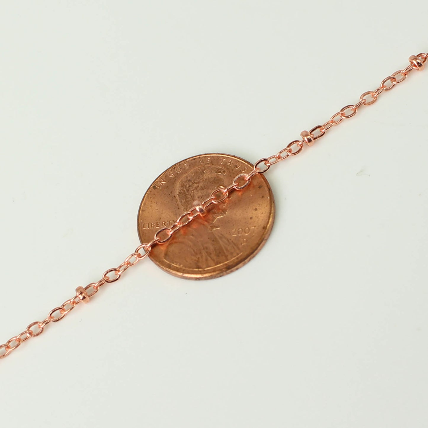 Anti Tarnish Coating Bright Copper Plated Satellite Flat BALL Chain - 3x1.7mm SOLDERED link -3/10/32/50/100/300 Feet Tiny Small Ball Chain - ATC317SAT