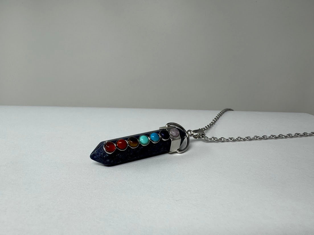 7 Chakra Hexagonal Healing Crystal - DIY Necklace Kit 20inch