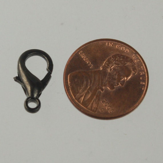 100 pcs 16x8mm Gunmetal extra LARGE 16mm 5/8 inch lobster claw clasp - Ship from California USA