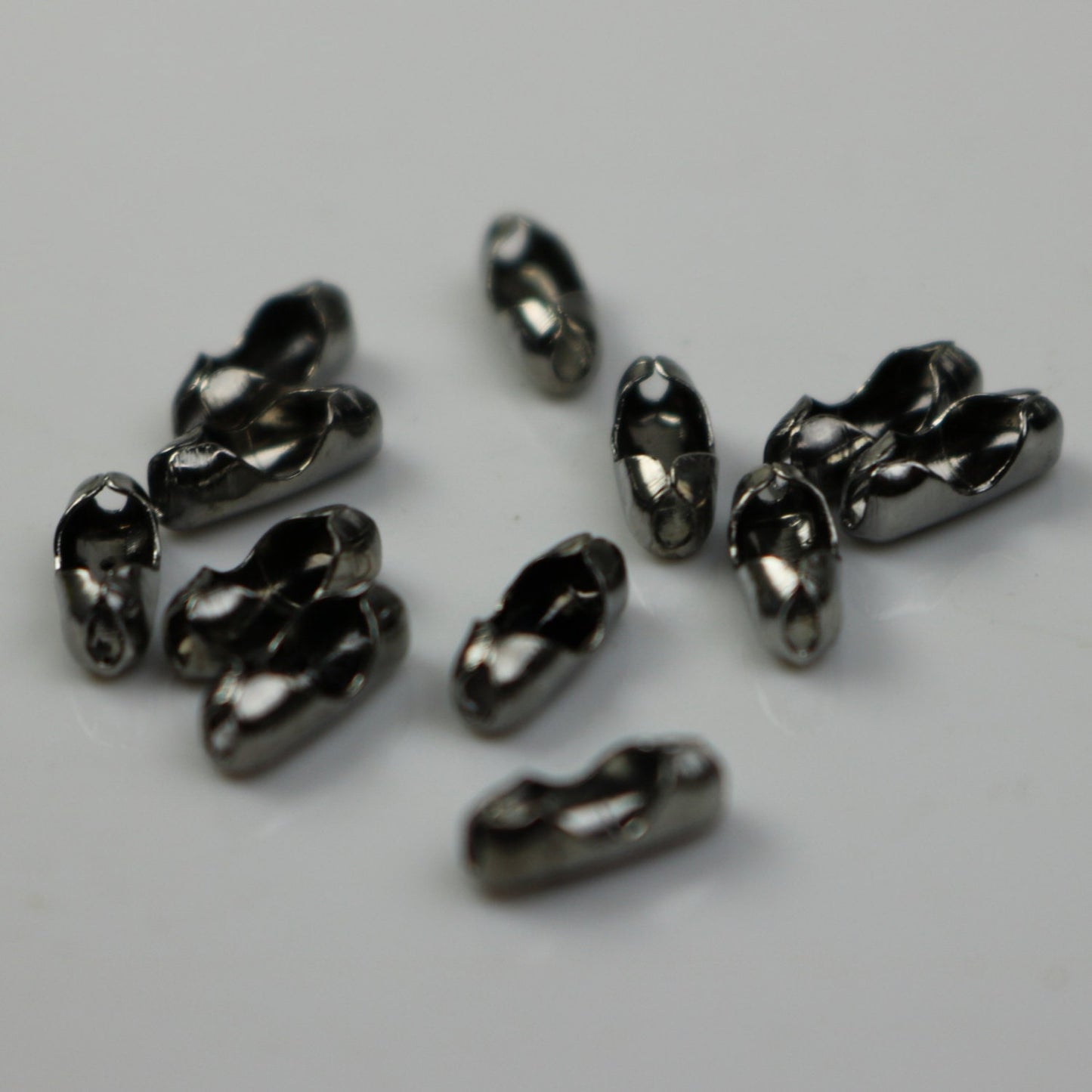 100 pcs Ball Chain Connector - 3.2mm Gunmetal - Clasp Insert type - Wholesale Lot