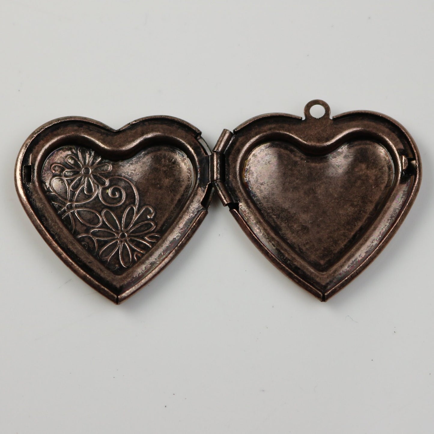 5 pcs Antique Copper Heart Locket Pendant Charm - 29x29mm 7mm thickness - Brass Locket Pendant Charm - Ship from California USA