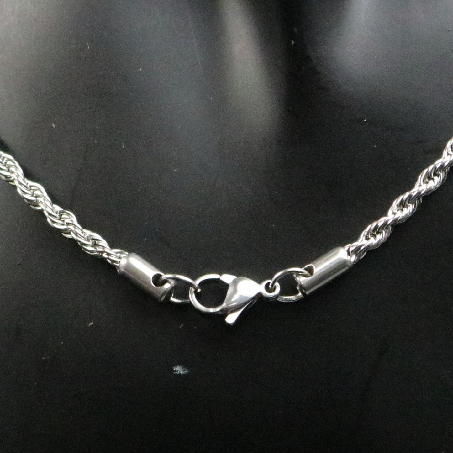 Stainless Steel ROPE Chain Ready to Wear Necklace - 19 inch (54 cm) 3mm width - From California USA
