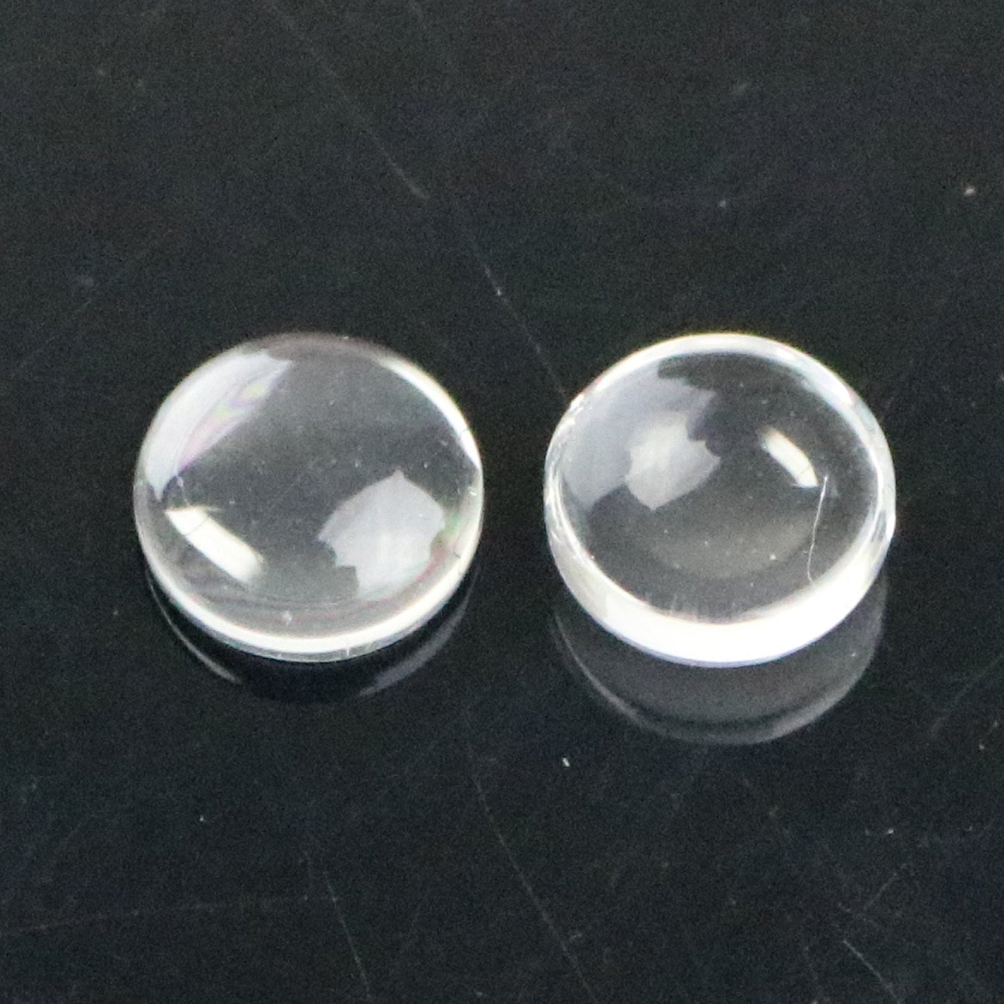 100 Glass Cabochons - 10mm 3/8inch - 3.8mm thickness -Circle Domed Magnifying Clear Round Glass Cabochon for Cameo Pendants, Photo Jewelry
