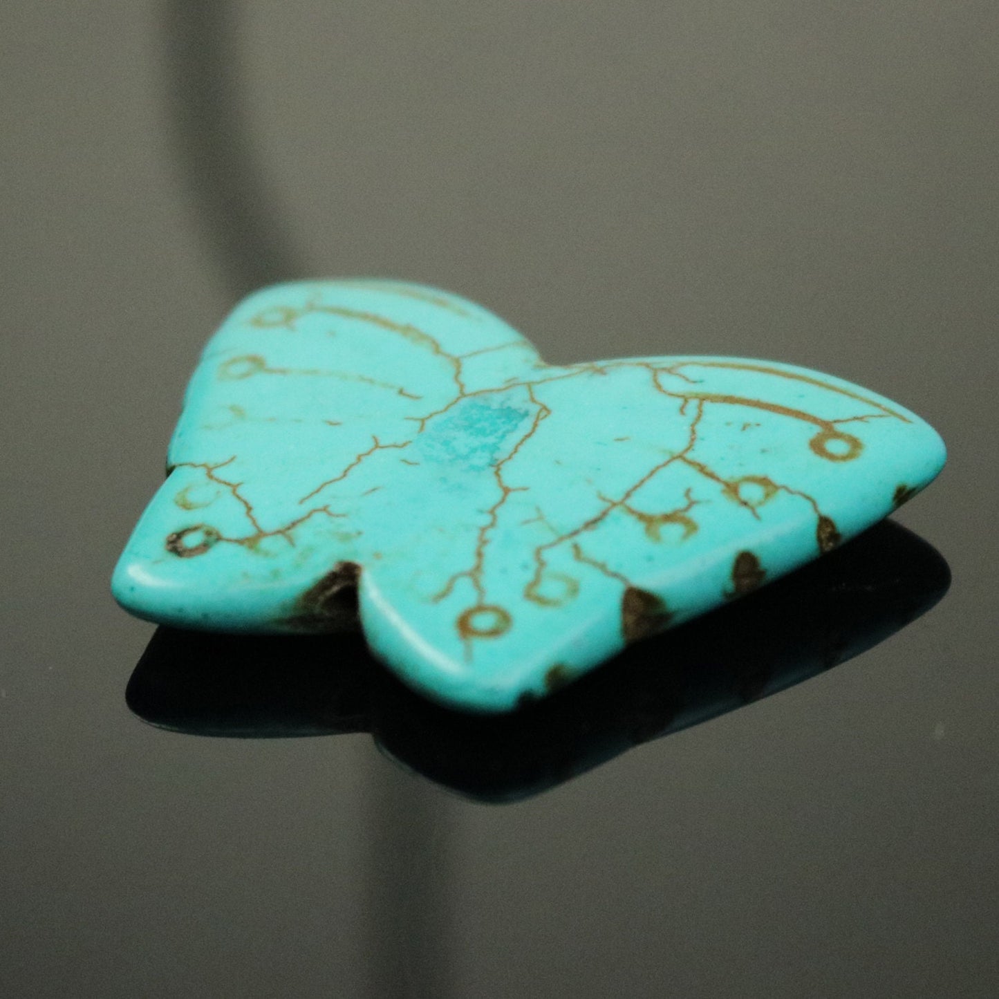 5 pcs Butterfly Beads Howlite Turquoise LARGE Butterfly Pendant Beads - 38x29mm 6mm thickness