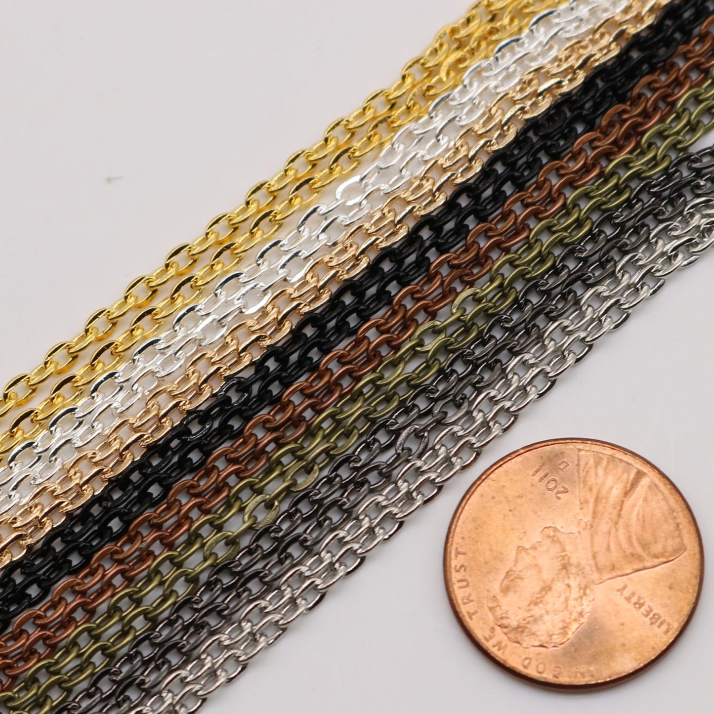20 pcs of 24 inch Flat Cable Chain - Antique Brass - 2x3mm Link - Ship from California USA