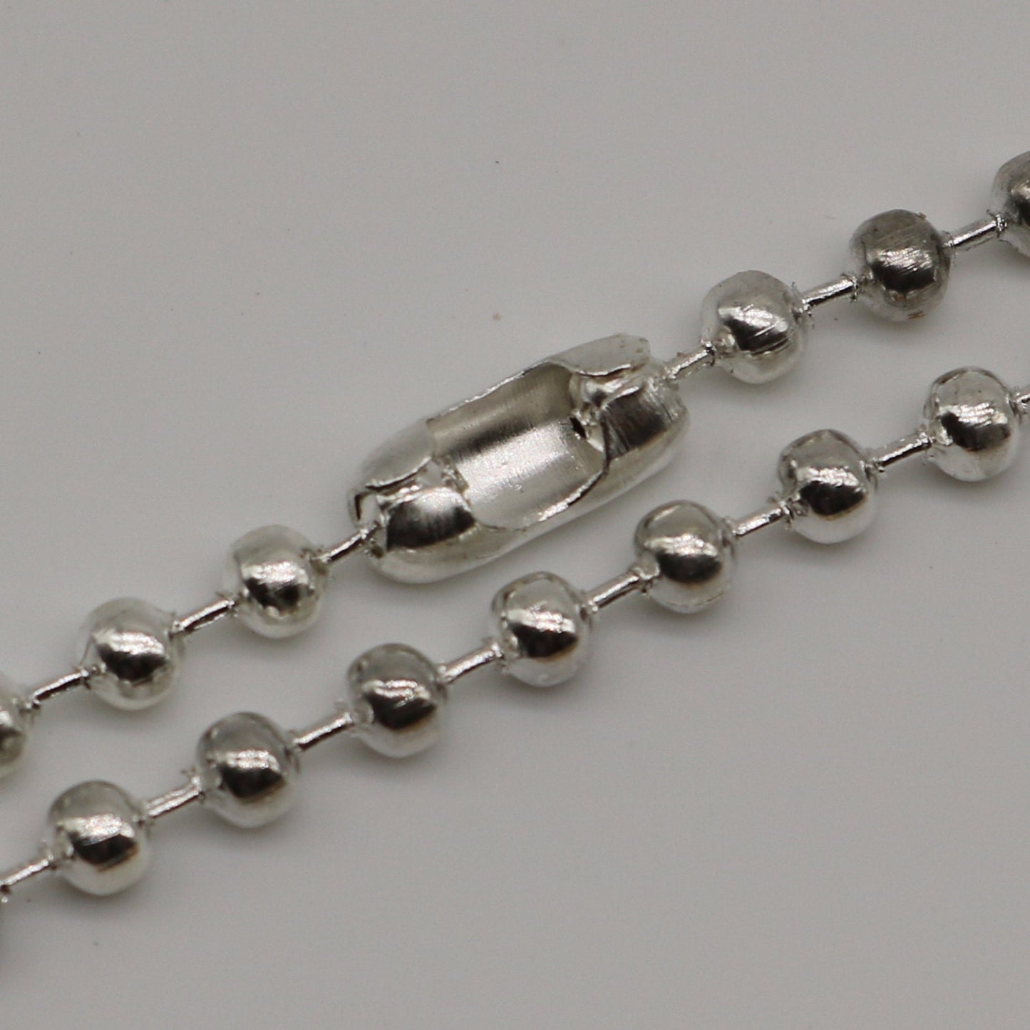 10 pcs of 24 inch Chunky Ball Chain Necklace - Sterling Silver Plated 3.2mm Ball Chain - Dog Tag Military Jewelry - from California USA