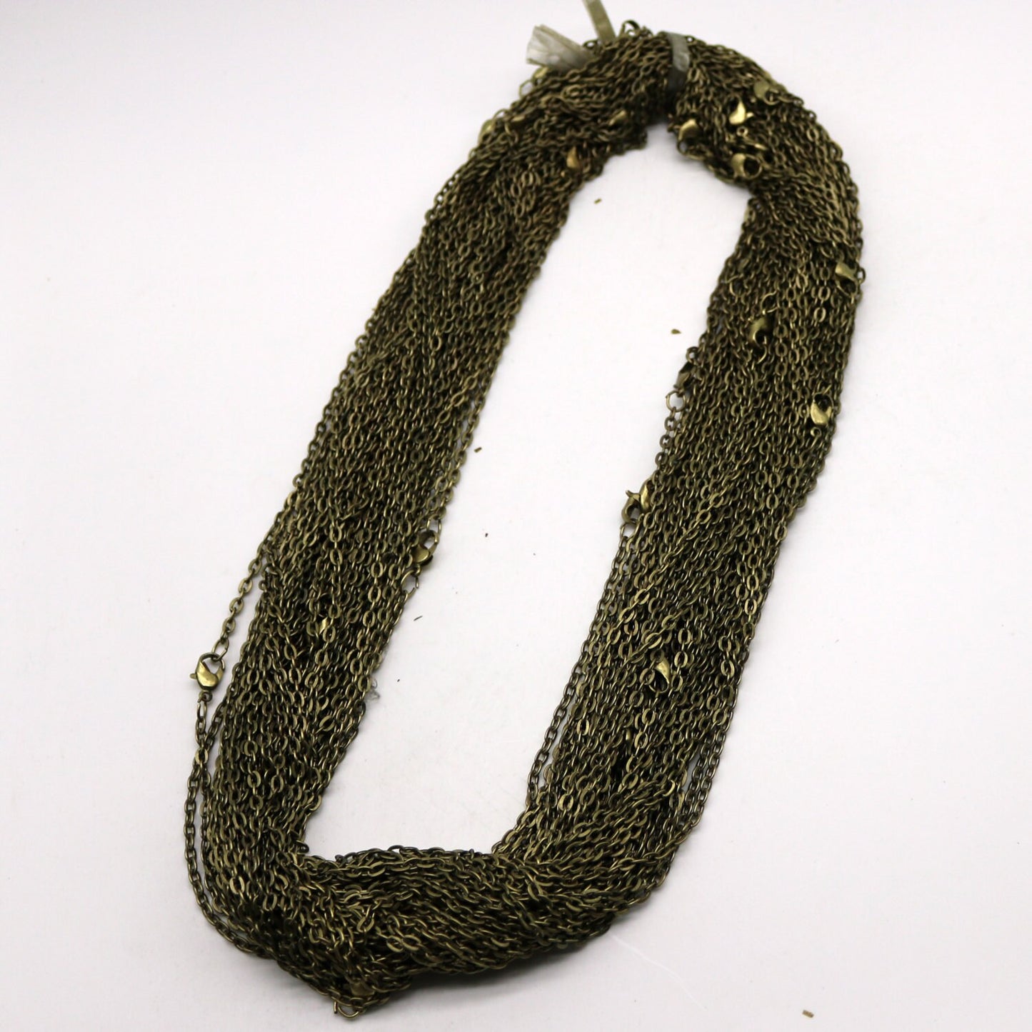 10 pcs of 24 inch Flat Cable Chain Necklace With Lobster Clasp - Antique Brass Plated - 3x4mm Link - Ship from California USA