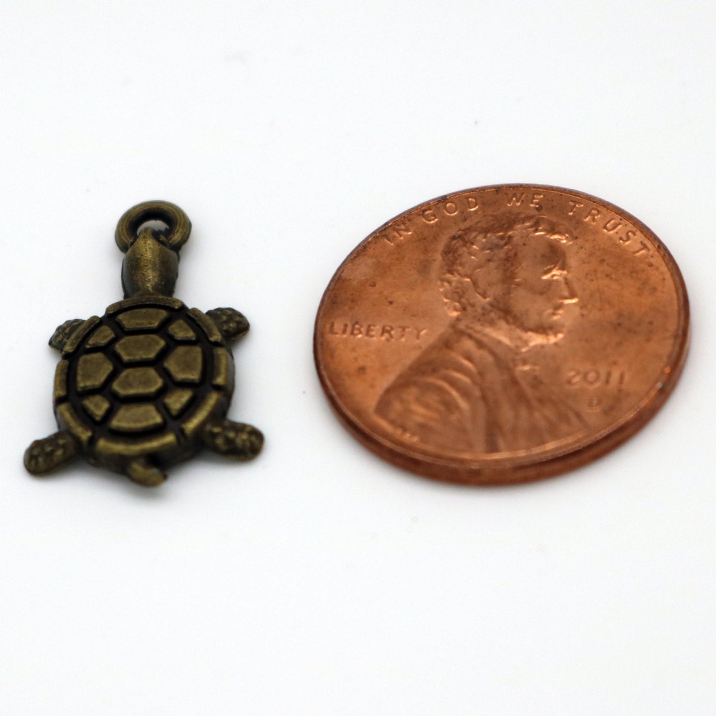 12 pcs Antique Brass Alloy Charm, Solid Turtle Charm - 19x11mm, Antique Bronze connector, charm - ship from California USA MC107