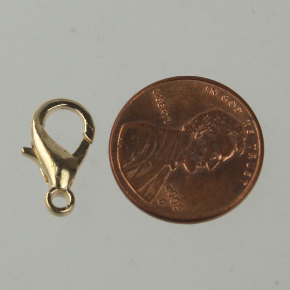 100 pcs 16x8mm Gold Plated extra LARGE 16mm 5/8 inch lobster claw clasp - Ship from California USA