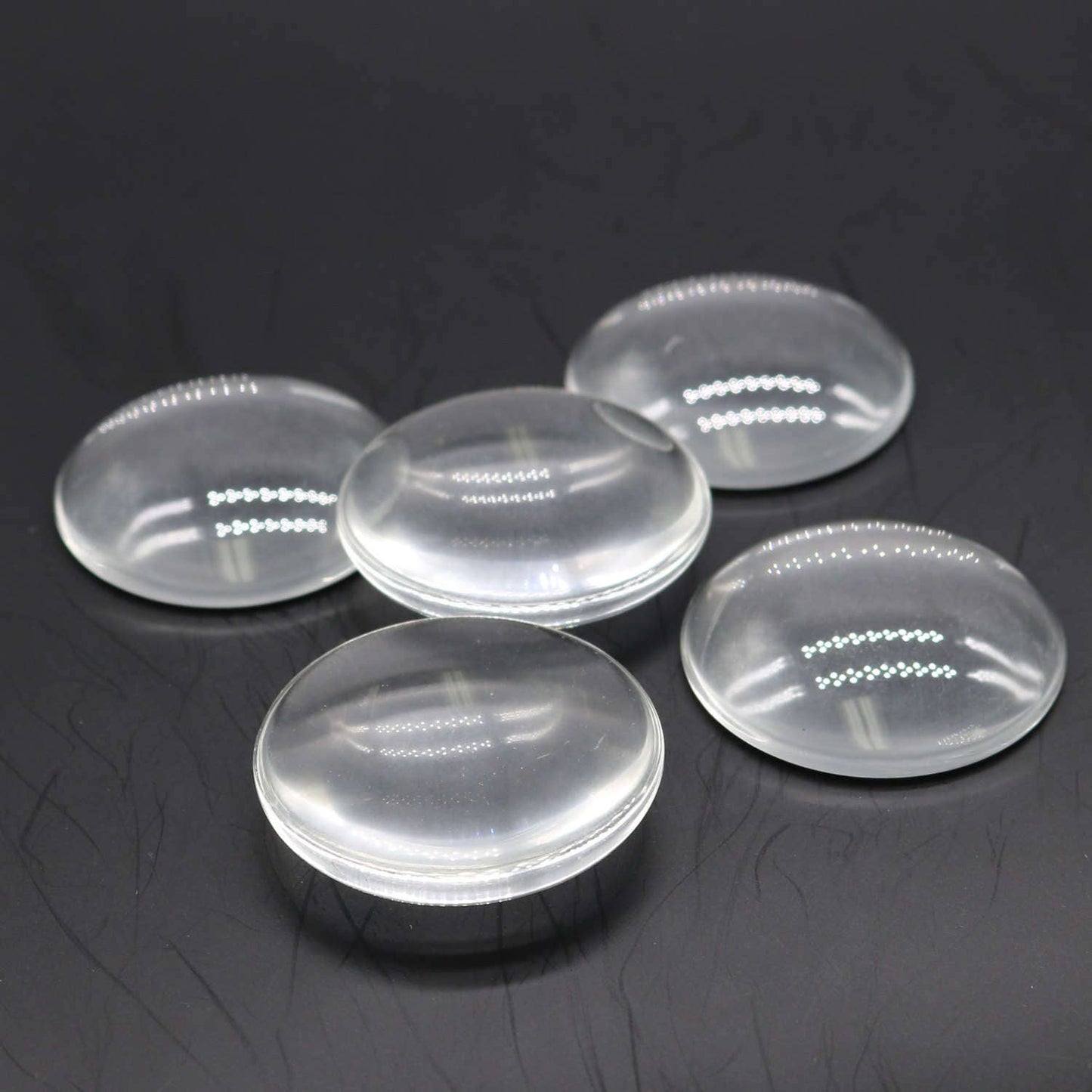 20 pcs Glass Cabochons - 40mm app. 1-17/64 inch - 8.6mm thickness -Circle Domed Magnifying Clear Round Glass Cabochon for Cameo Pendants