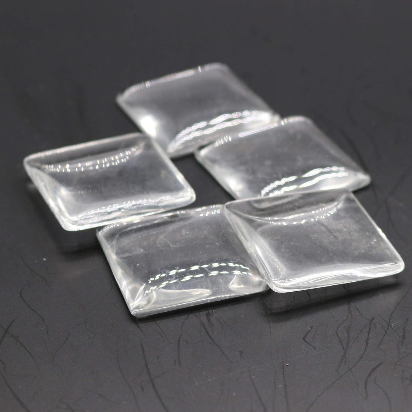 50 Square Glass Cabochons - 30mmX30mm app. 1-3/16 inch - 6.5mm thickness - Square Domed Magnifying Clear Glass Cabochon, Photo Jewelry