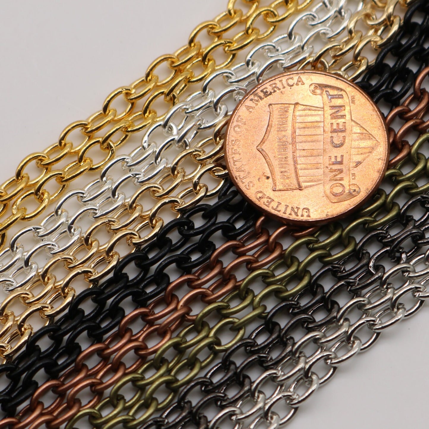 50 pcs of Ready to wear Chunky Cable Chain Necklace 60cm (about 24inch) - Gunmetal 5x3.5mm 0.9mm Cable Chain Necklace w/ Lobster Clasp