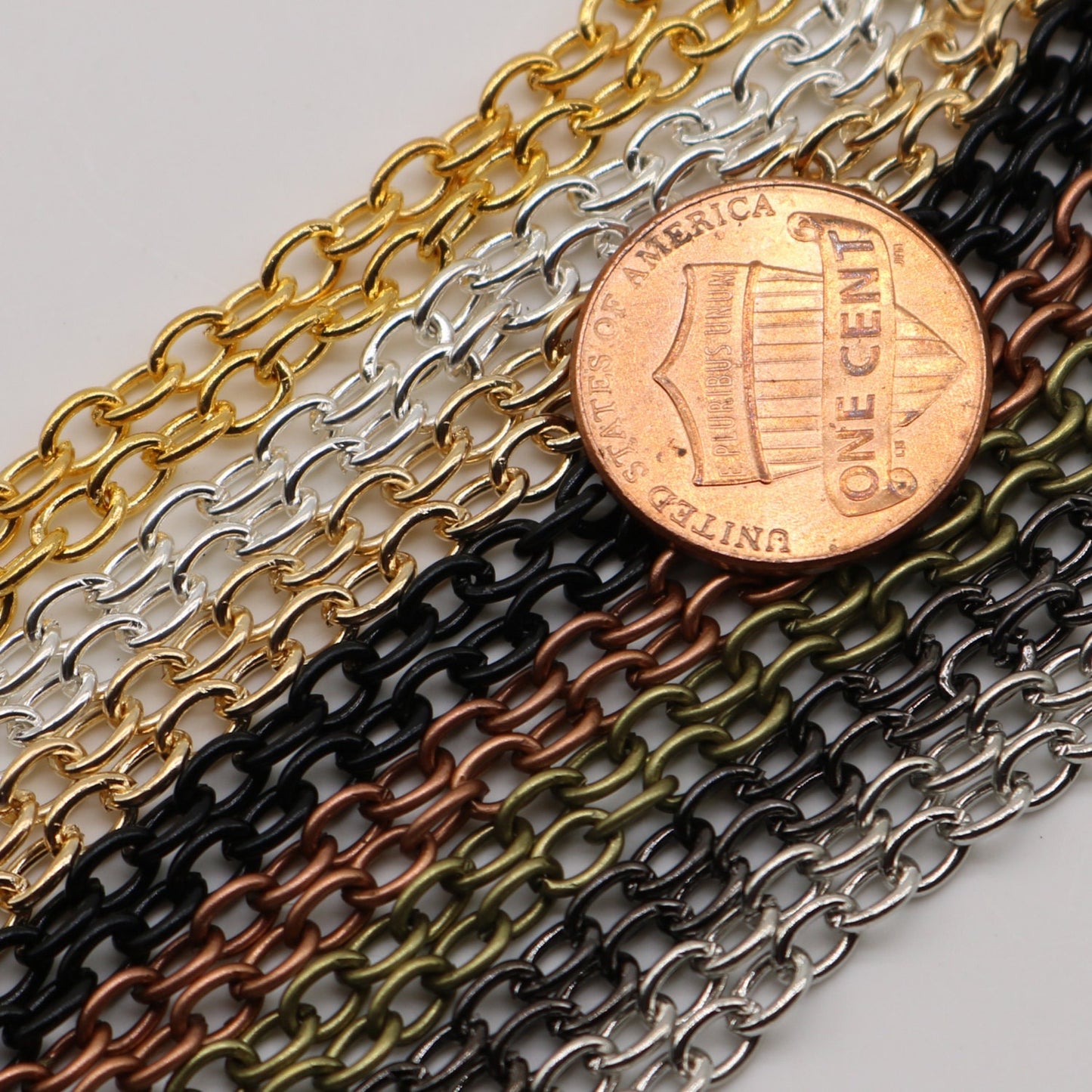 50 pcs of Ready to wear Chunky Cable Chain Necklace 60cm (about 24inch) - Black 5x3.5mm 0.9mm Cable Chain Necklace w/ Lobster Clasp