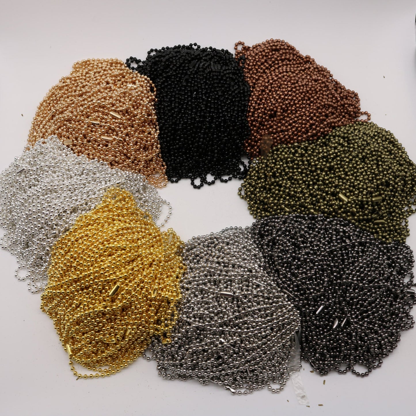 100 pcs of 24 inch Chunky Ball Chain Necklace - Mix and Match Necklace from 8 Color - 3.2mm Ball Size - Ship from California USA