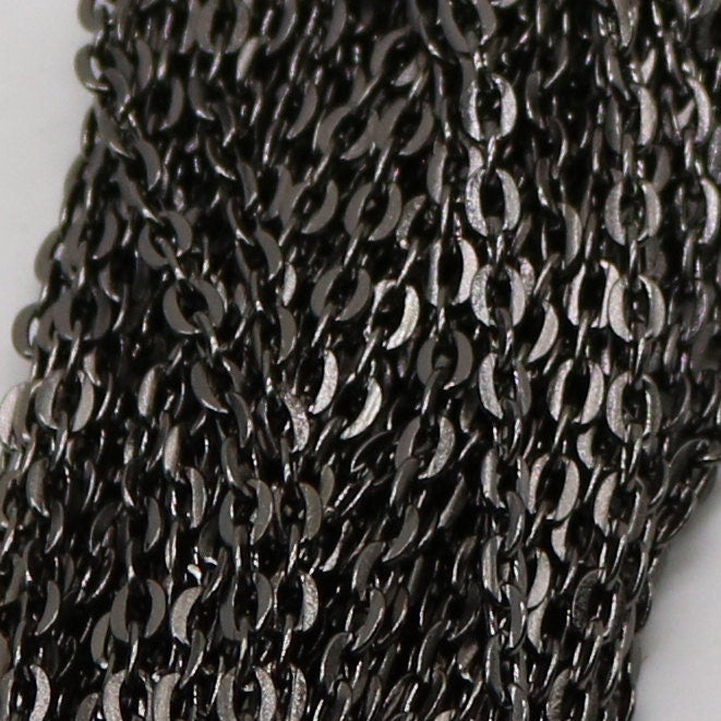 20 pcs of 24 inch Flat Cable Chain Necklace With Lobster Clasp - Gunmetal Plated - 3x4mm Link - Ship from California USA
