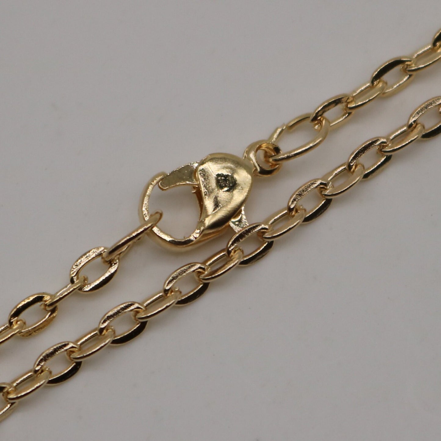 100 pcs of 24 inch Flat Cable Chain Necklace With Lobster Clasp - Champagne Gold (Rose Gold) Plated - 3x4mm Link - Ship from California USA