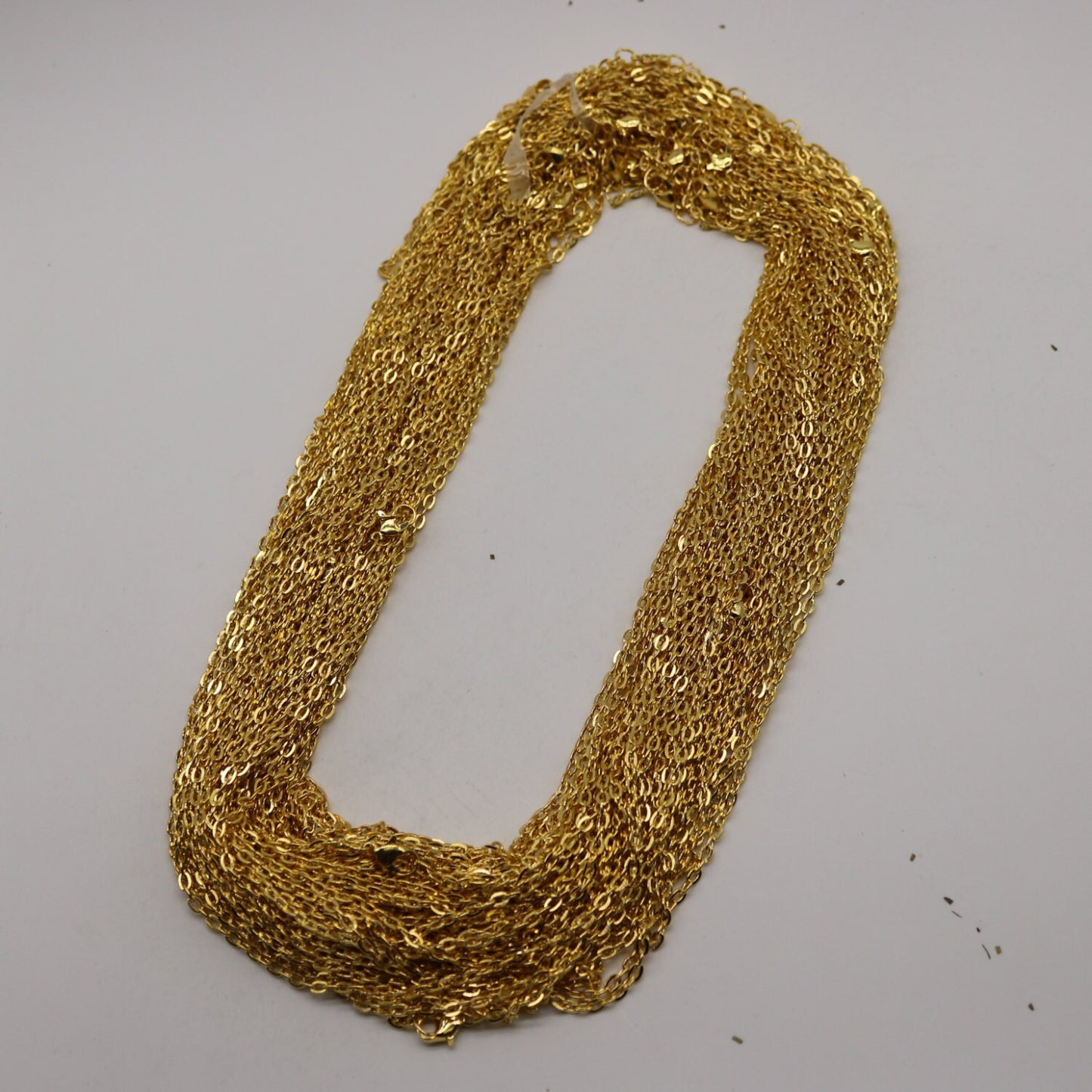 100 pcs of 24 inch Flat Cable Chain Necklace With Lobster Clasp - Gold Plated - 3x4mm Link - Ship from California USA