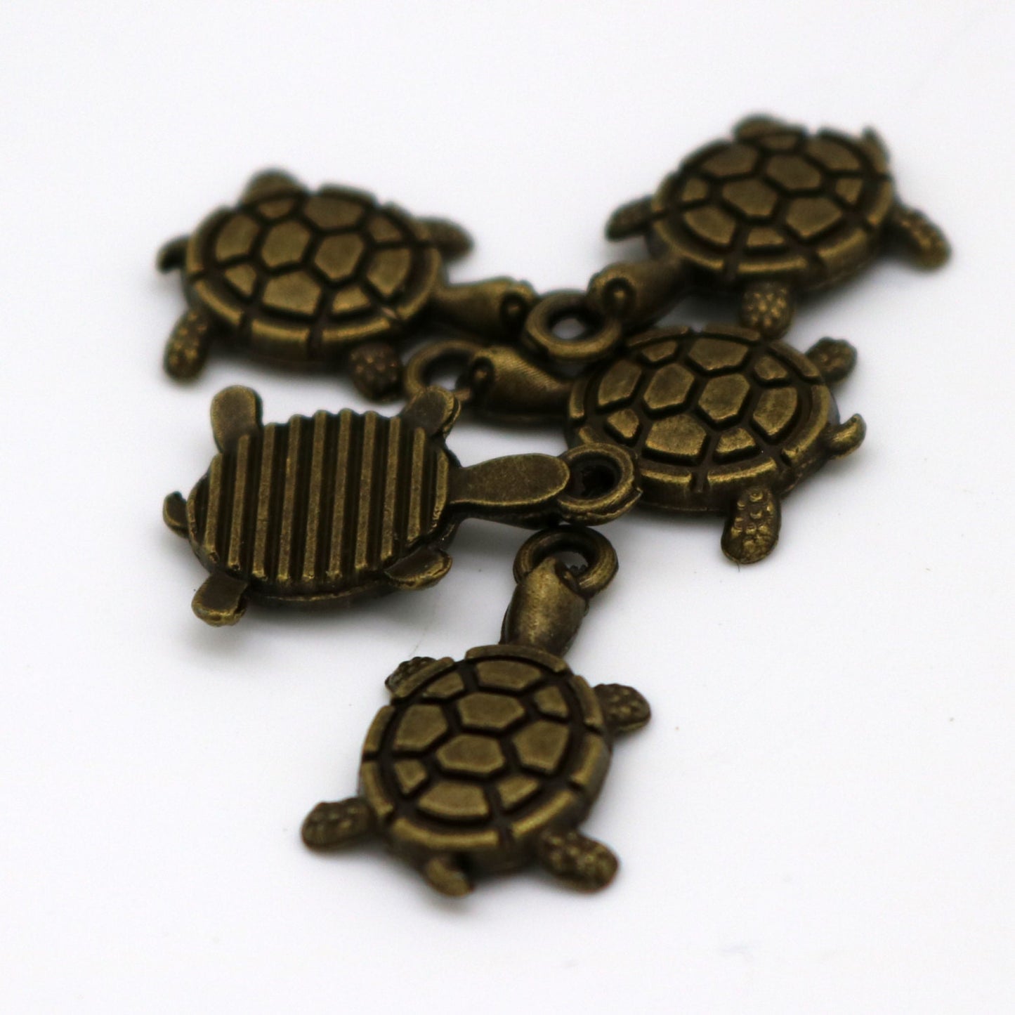 12 pcs Antique Brass Alloy Charm, Solid Turtle Charm - 19x11mm, Antique Bronze connector, charm - ship from California USA MC107