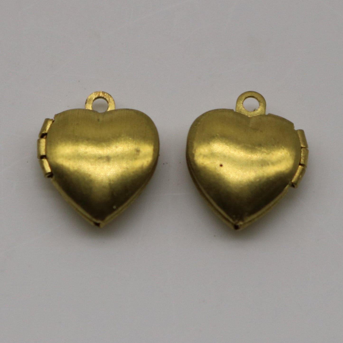 Raw BRASS Filigree Locket Plain Heart Pendant Charm Dangle - 10x12mm - Brass Locket Pendant Charm - Ship from California USA - A43