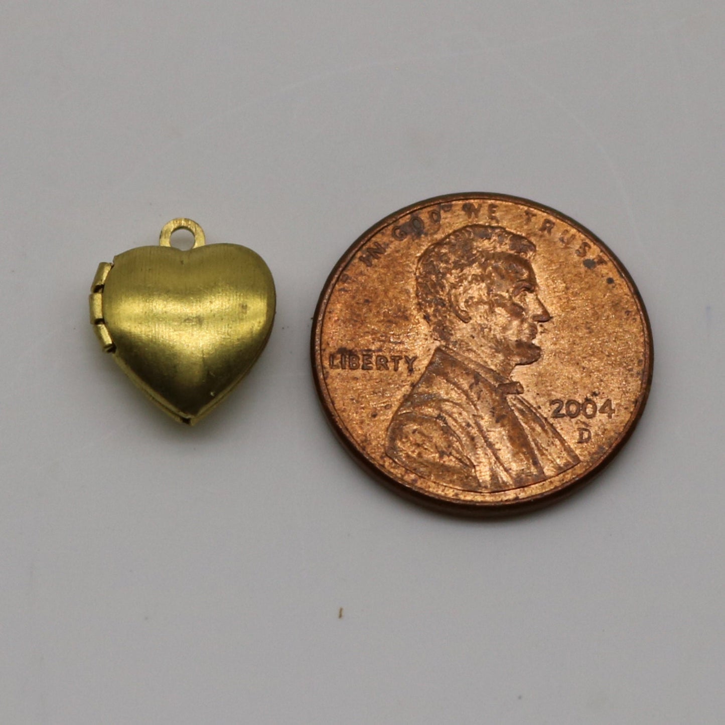 Raw BRASS Filigree Locket Plain Heart Pendant Charm Dangle - 10x12mm - Brass Locket Pendant Charm - Ship from California USA - A43