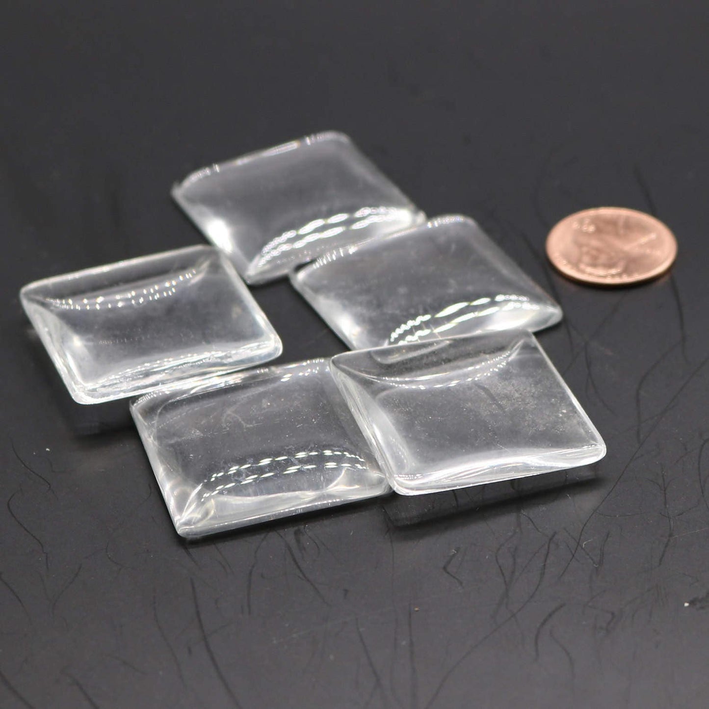 50 Square Glass Cabochons - 30mmX30mm app. 1-3/16 inch - 6.5mm thickness - Square Domed Magnifying Clear Glass Cabochon, Photo Jewelry