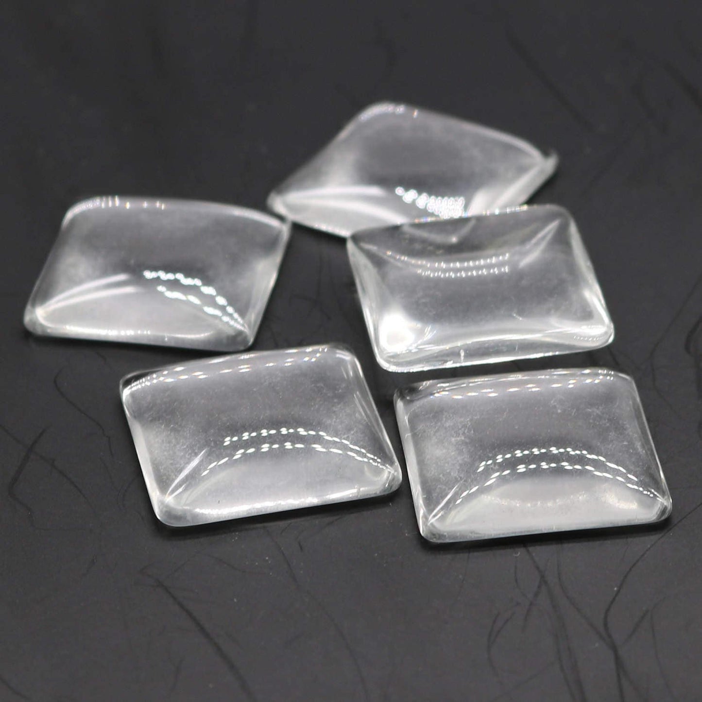 100 Square Glass Cabochons - 25mmX25mm app. 1 inch - 6.5mm thickness - Square Domed Magnifying Clear Glass Cabochon, Photo Jewelry