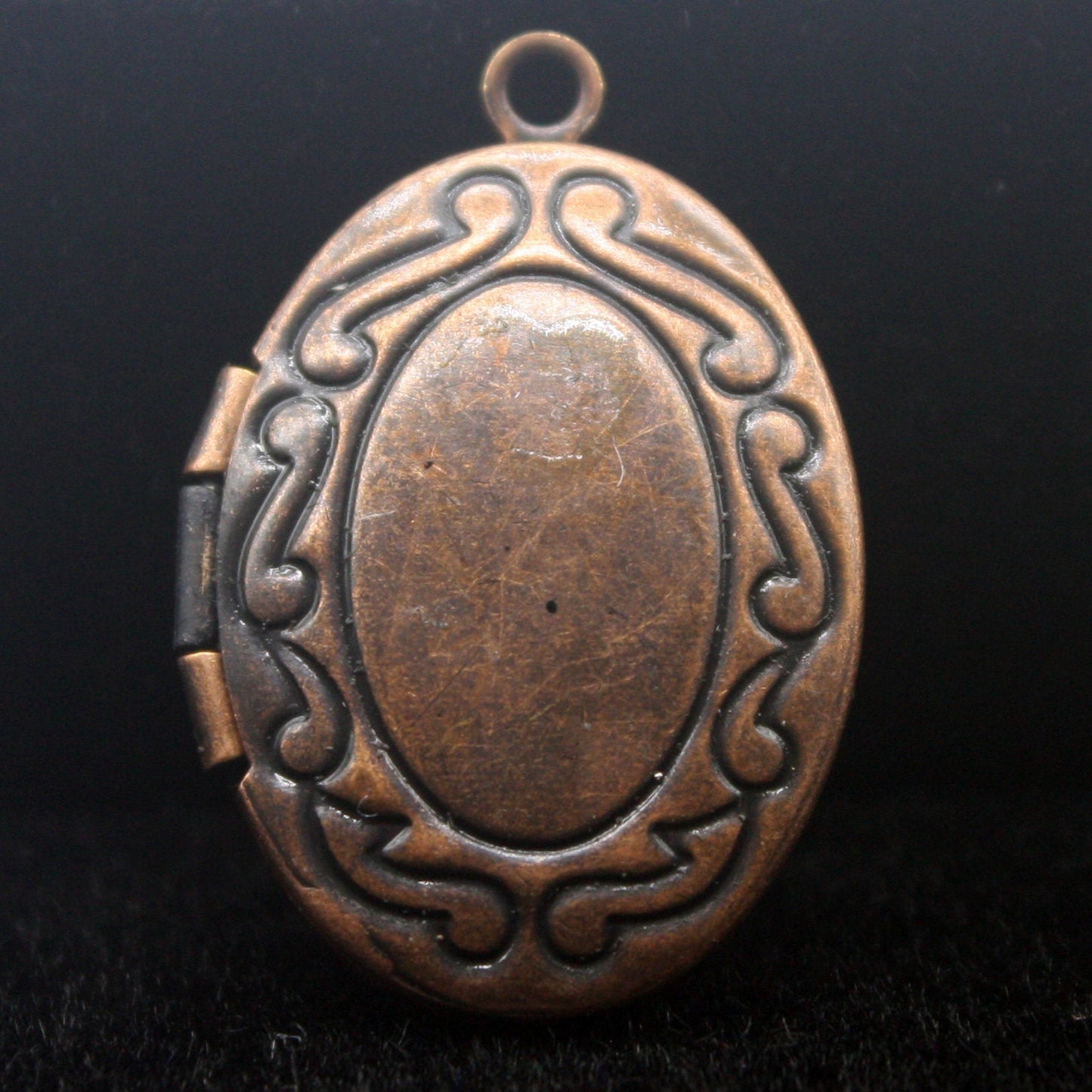 5 pcs Antique COPPER Filigree Locket Oval Pendant Charm Dangle - 16x19mm - Brass Locket Pendant Charm - Ship from California USA - B43