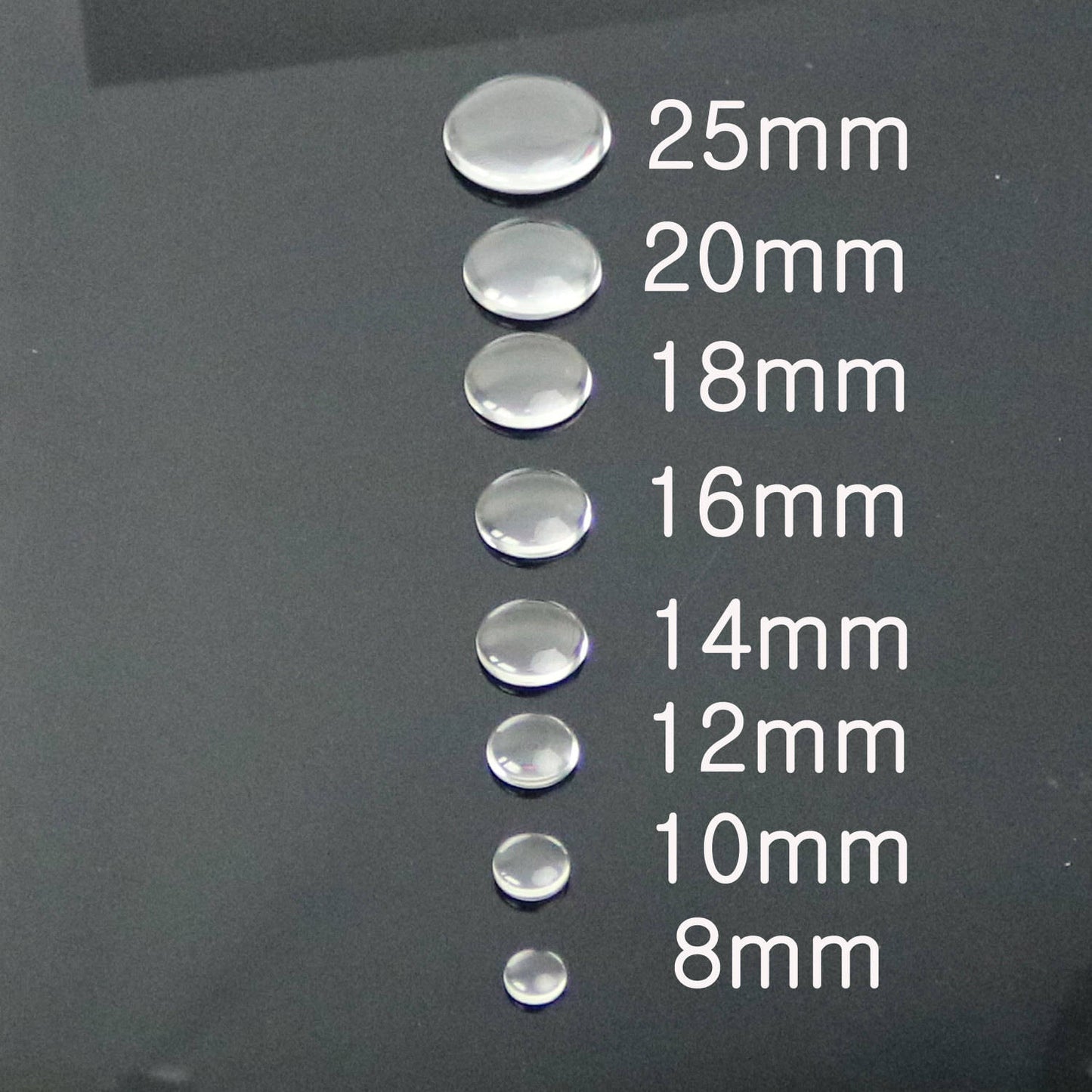 50 pcs of Glass Cabochons - 14mm - 5.2mm thickness -Circle Domed Magnifying Clear Round Glass Cabochon for Cameo Pendants, Photo Jewelry