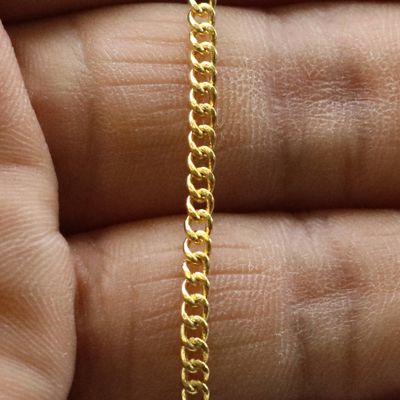 100 ft Gold Plated SOLDERED FACET sturdy Chunky Curb Chain - 2.7mm width Solder link - with Free Jumpring (100 pcs) - 2.7F