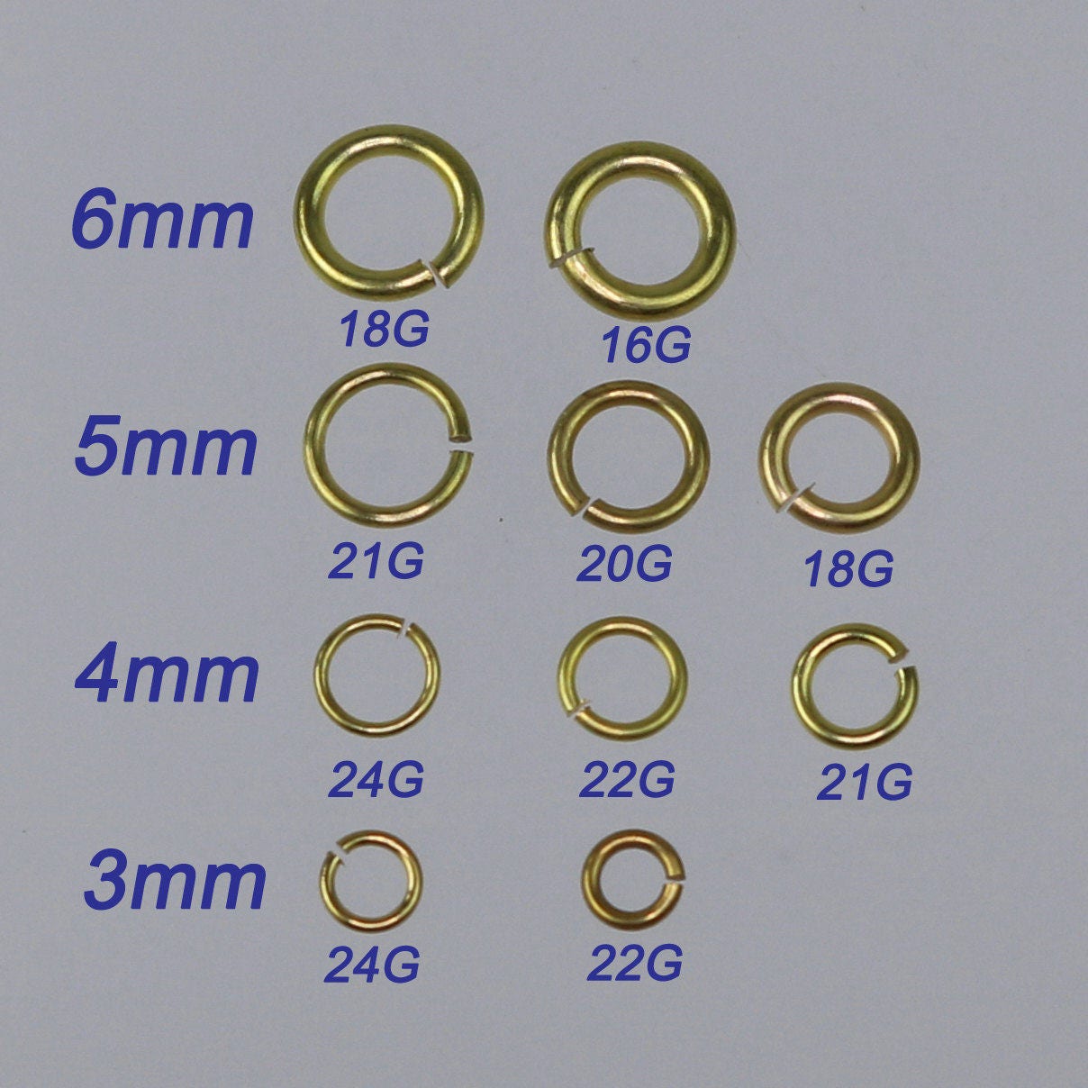 Wholesale Lot 2000 RAW Brass Bronze Jump Rings Jumprings - 6mm 16 Gauge 16G (1.2mm) - Clean Edge Cut Saw Cut Jumprngs - from California USA