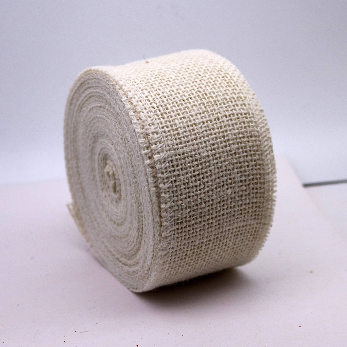 32 feet of 2 3/8"/ 6cm Burlap Ribbon - 10 Meter/10.93 Yards/32.8 feet - Finished Edge - White Color - 100% Natural Jute Burlap Ribbon