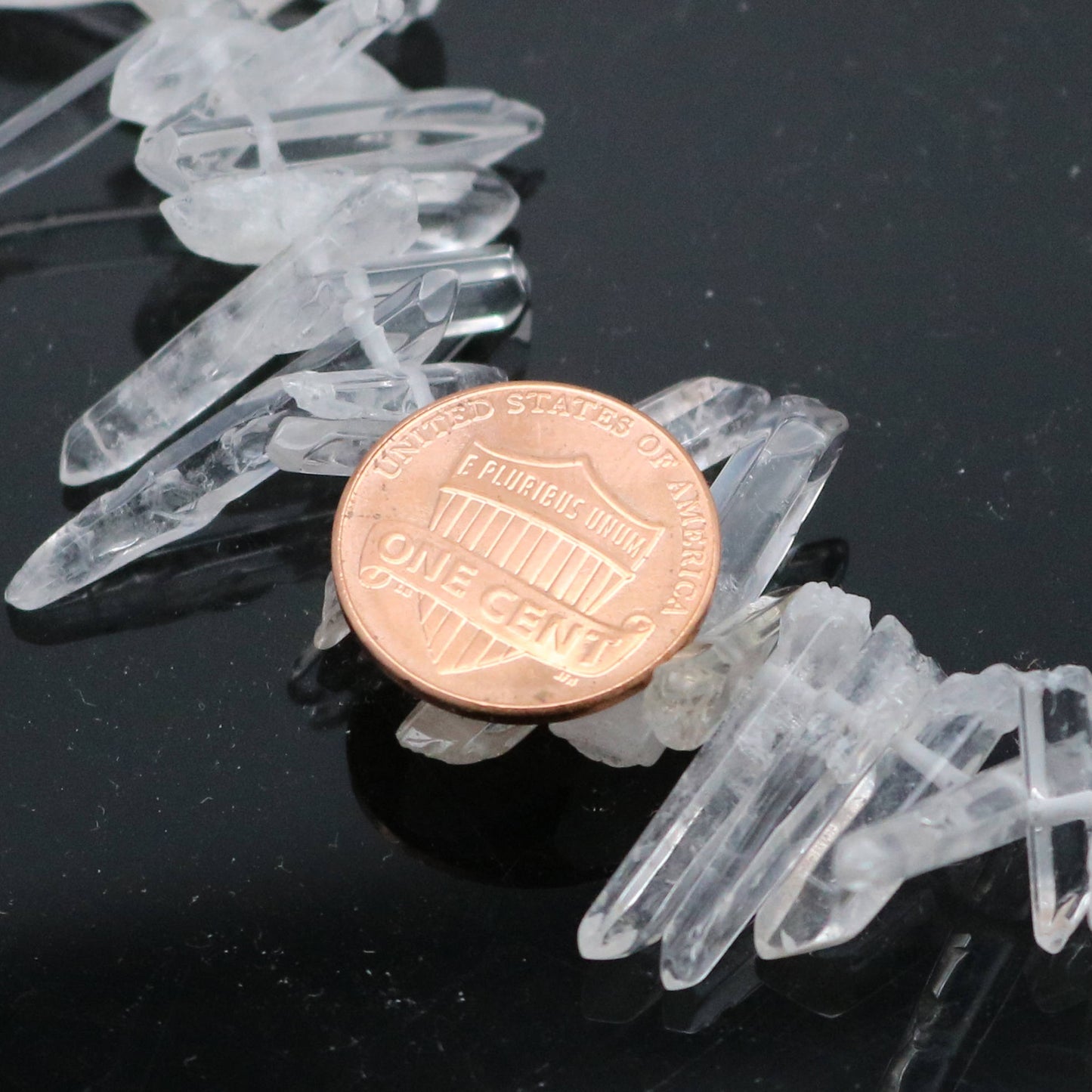 ROCK Crystal Quartz, Natural raw mineral drusy Spike Point, AAA Clear, 10 pcs, 3/4 - 1 1/8 inch 1/8 inch thickness, April birthstone