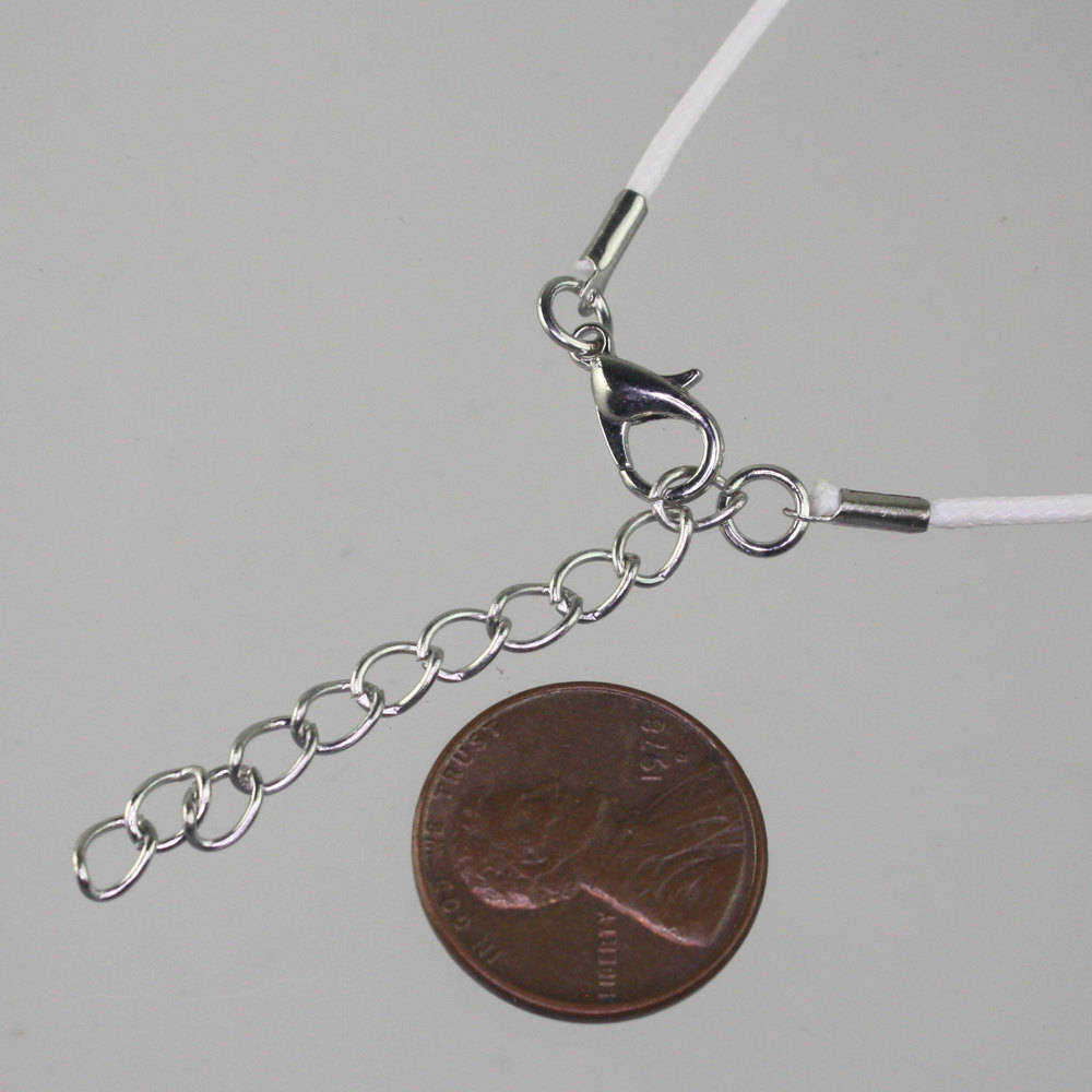 50 White Necklace Cord bulk, 1.5mm 18-20 inch adjustable WHITE compressed cotton HIGH quality cord necklace - Ship from USA