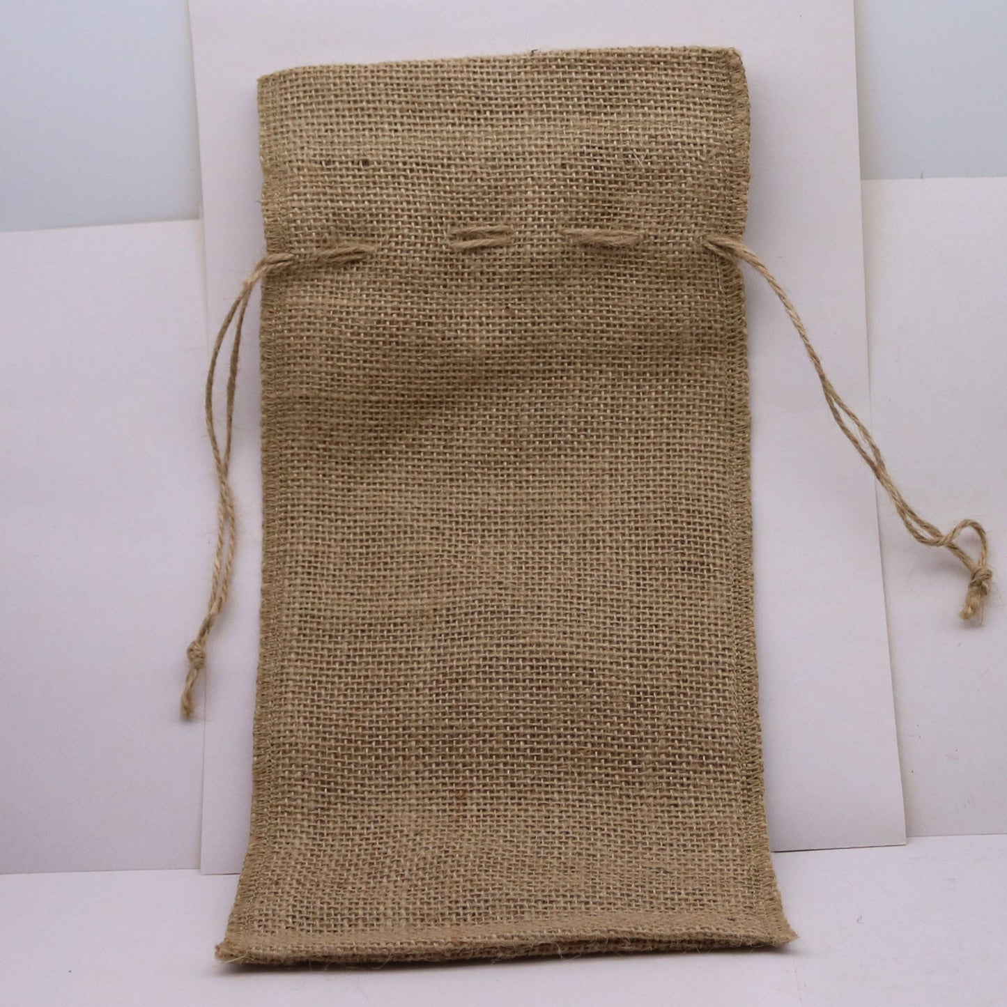 3 pcs of Burlap Wine Bag - 14" x 5" (35cm x 14cm) Natural Jute Burlap Bags - HEMP Bags Jute Bag - Jute Drawstring for Showers Weddings