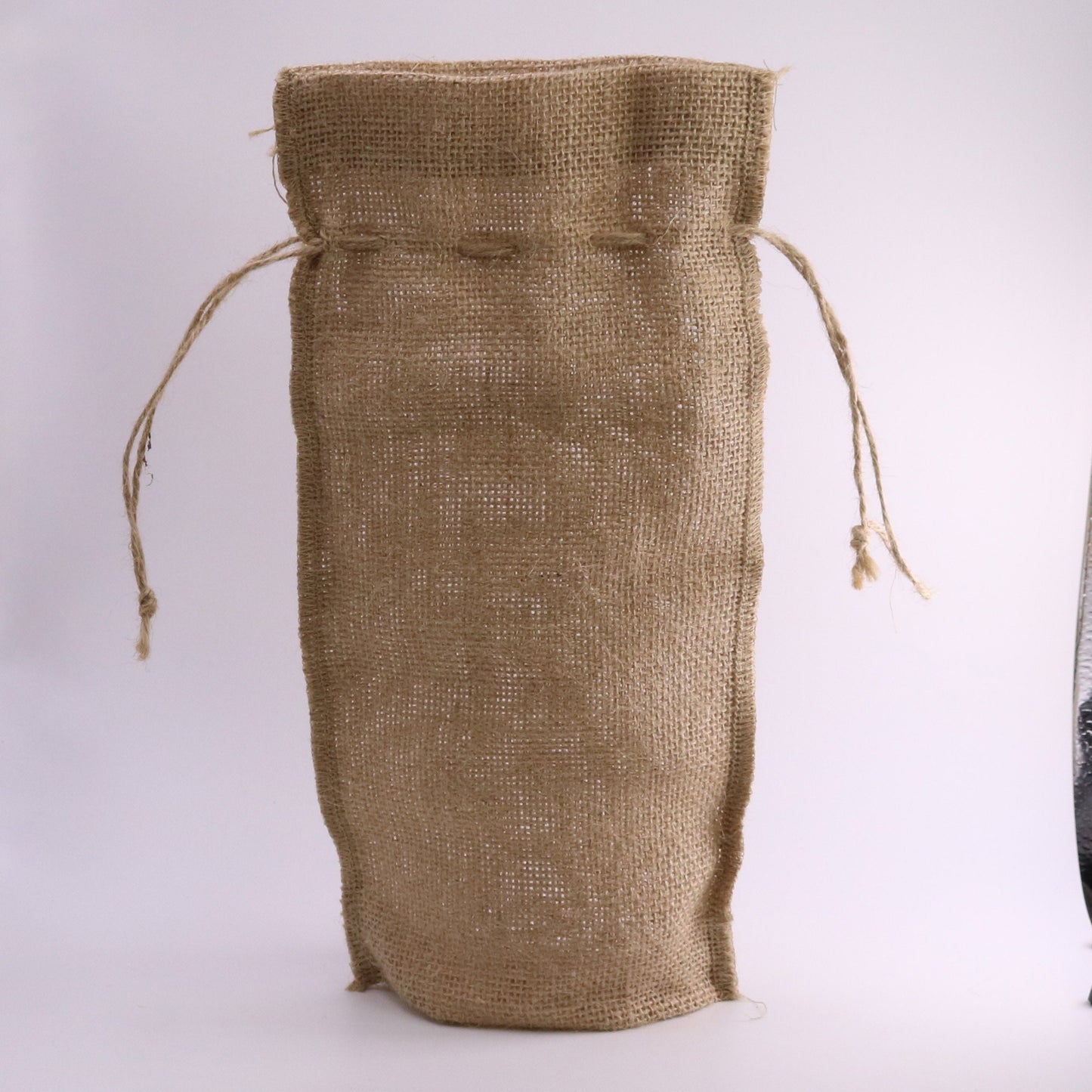 3 pcs of Burlap Wine Bag - 14" x 5" (35cm x 14cm) Natural Jute Burlap Bags - HEMP Bags Jute Bag - Jute Drawstring for Showers Weddings