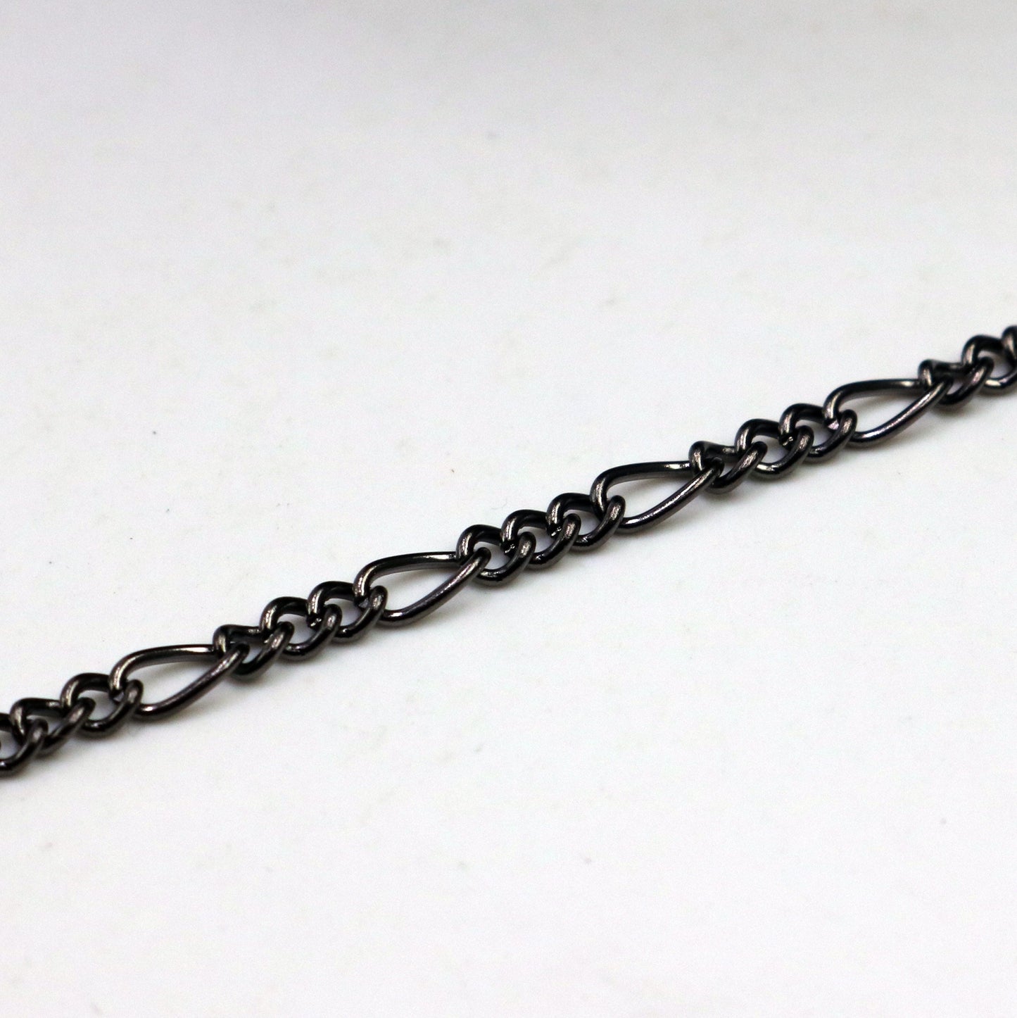 New Fancy Figaro Chain 50 feet Spool of Gunmetal Long And Short Figaro chain 6x3mm Links