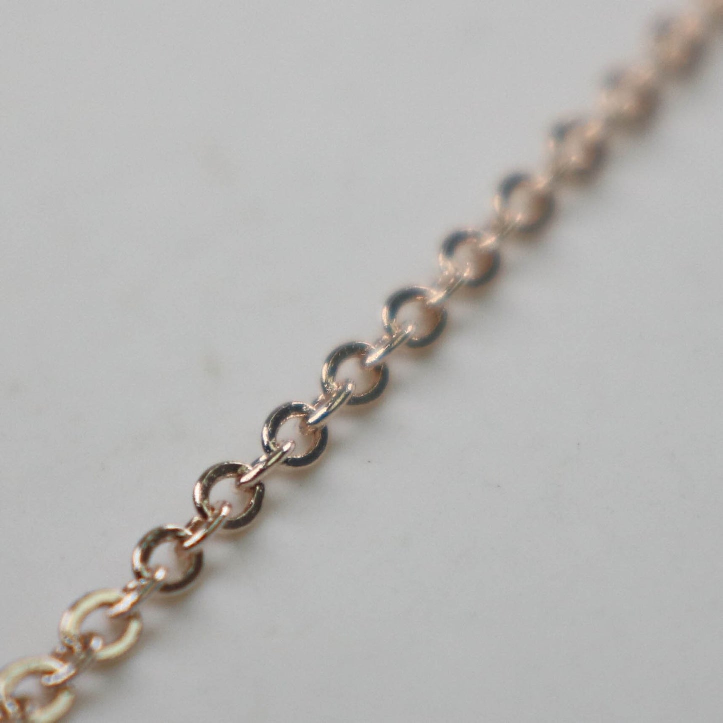 Sample 3 ft of ROSE Gold Flat Chain - 2.4x1.7mm SOLDER Cable Chain - Rose Gold Plated little Oval Flat Soldered Cable Chain - 2417F