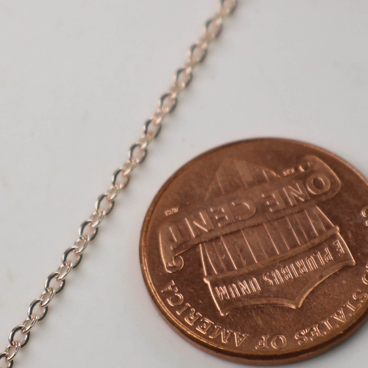 Sample 3 ft of ROSE Gold Flat Chain - 2.4x1.7mm SOLDER Cable Chain - Rose Gold Plated little Oval Flat Soldered Cable Chain - 2417F