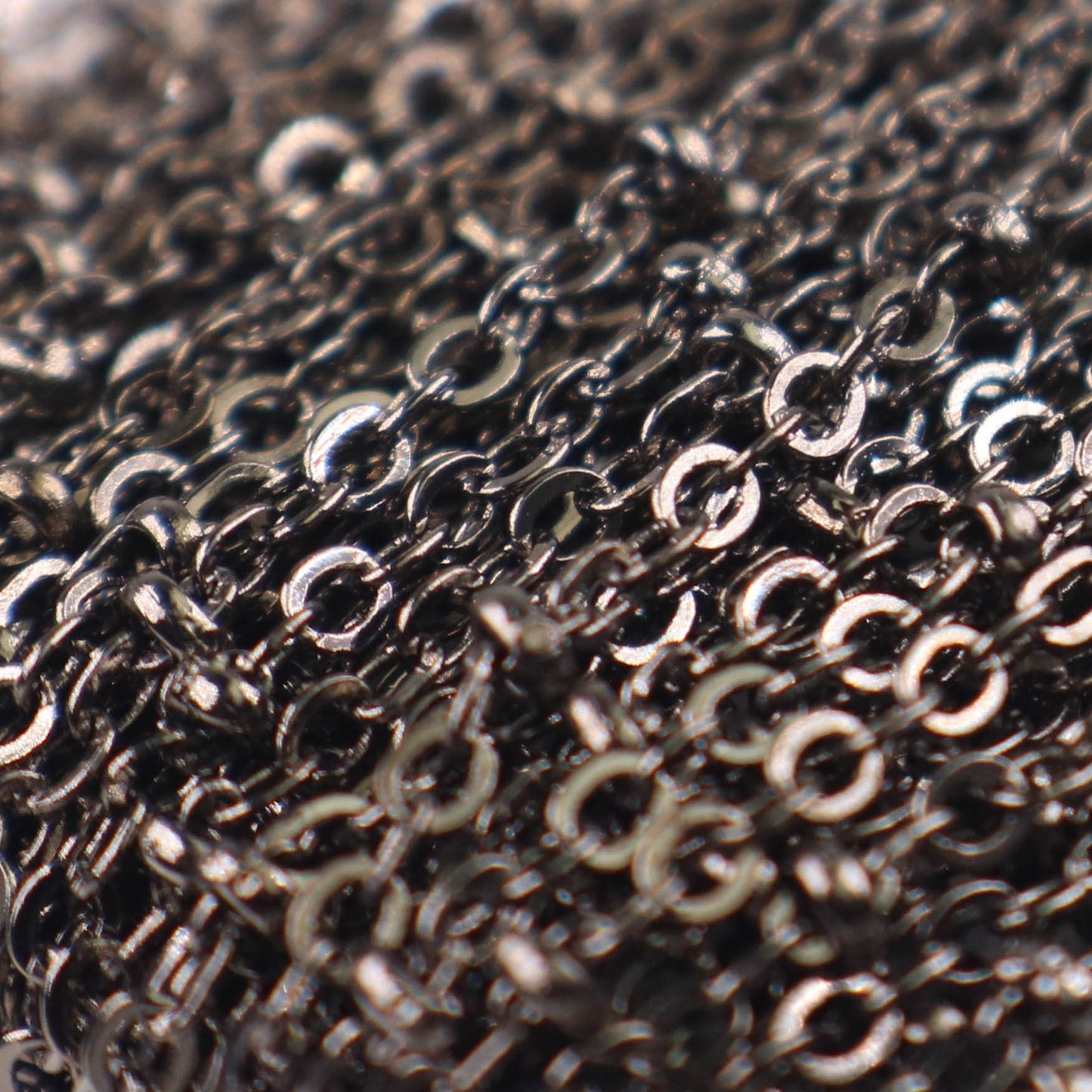 100 ft Gunmetal Satellite Chain Flat BALL Chain - 3x1.7mm SOLDERED link - Tiny Small Ball Flat Cable Chain - Bulk Dainty Delicate - 317SAT