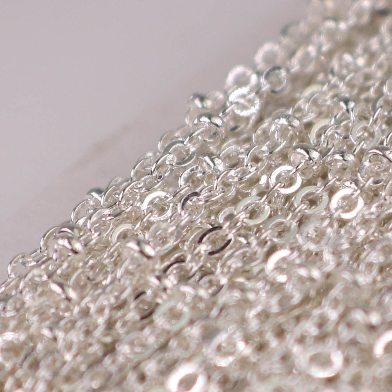 New Sample 3 ft Sterling Silver Plated Satellite Chain Flat BALL Chain - 3x1.7mm SOLDERED link - Tiny Small Ball Flat Cable 317SAT