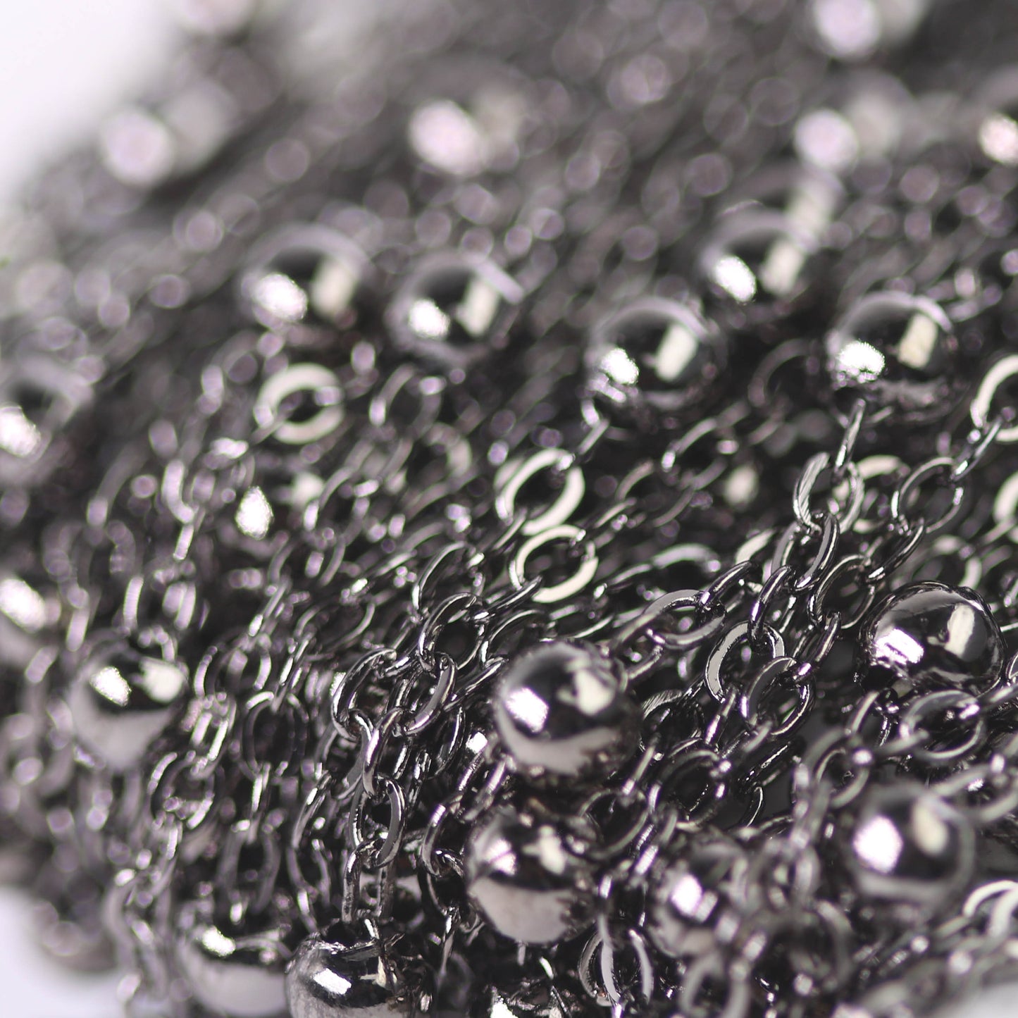 100 feet of Gunmetal Satellite LARGE Ball Bead Solder Cable Chain - 3x1.7mm Link - 4mm Ball - from California USA 317BBSAT