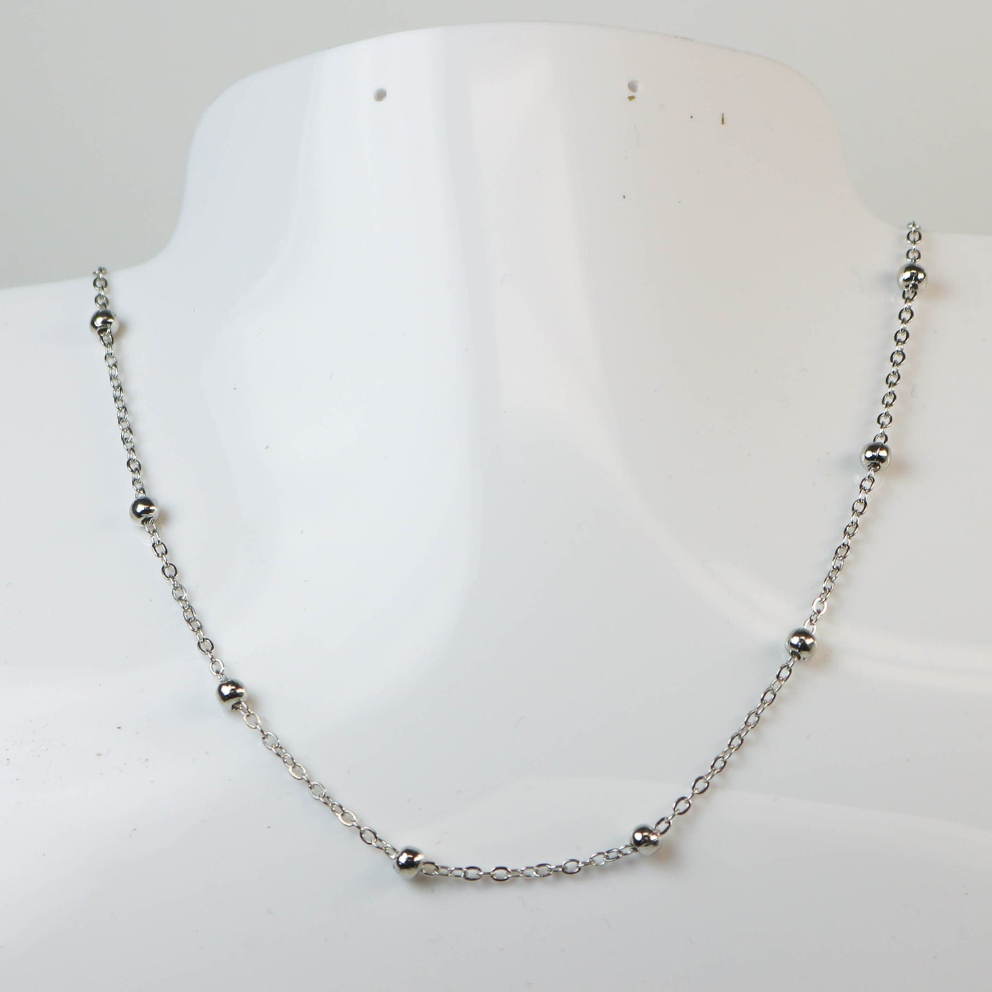 300 feet of Rhodium Plated Satellite LARGE Ball Bead Solder Cable Chain - 3x1.7mm Link - 4mm Ball - from USA 317BBSAT