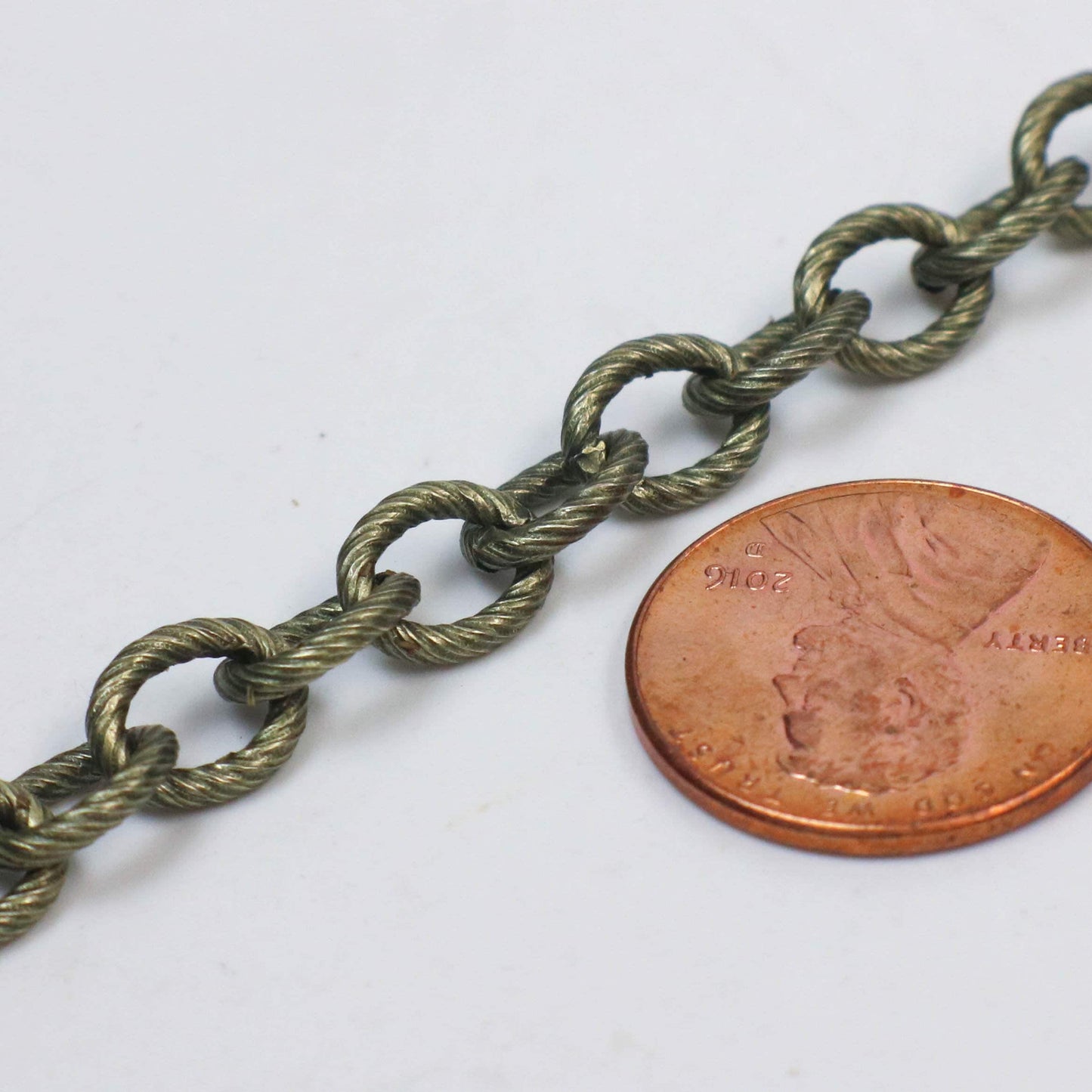 New 5 feet of Antique Brass Oval BIG Chunky Texture Cable Chain - 8x7mm Unsoldered Link - Necklace Bracelet - 8070TX
