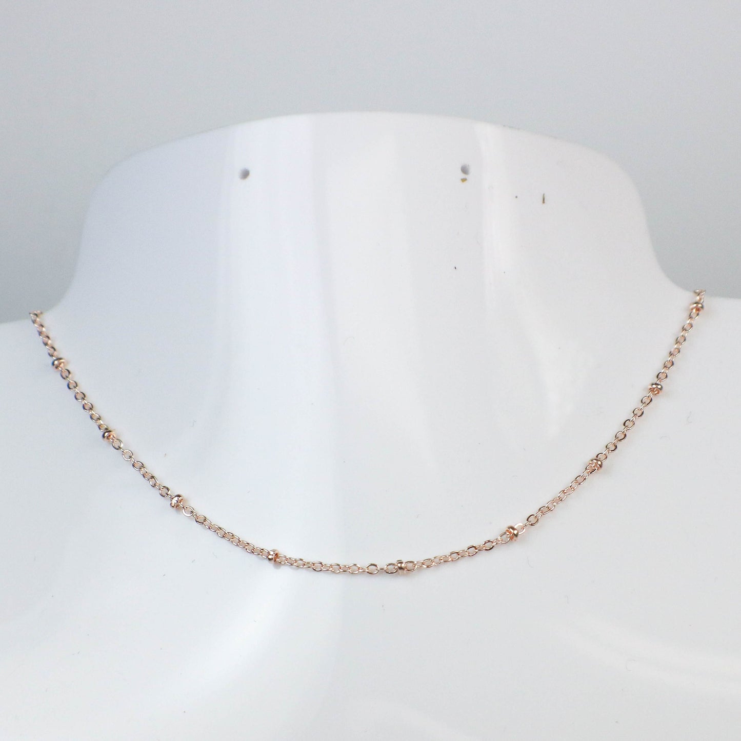 New 10 feet ROSE Gold Plated Satellite Chain Flat BALL Chain - 2.4x1.7mm SOLDERED link - Tiny Small Ball Flat Cable Chain - 2417SAT