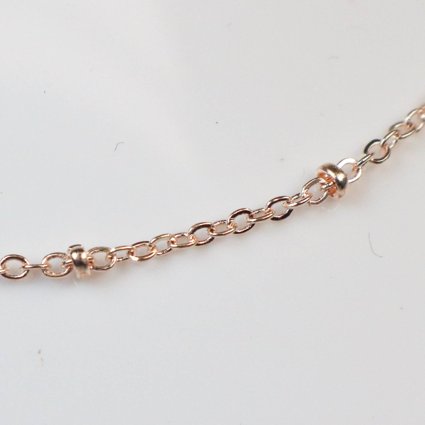 3 feet ROSE Gold Plated Satellite Chain Flat BALL Chain - 2.4x1.7mm SOLDERED link - Tiny Small Ball Flat Cable Chain - 2417SAT