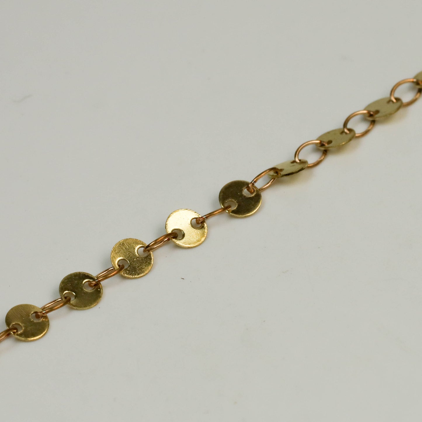 NEW New 12 inch of Custom Chain RAW Brass Circle Chain Dangle Chain - 4mm Disc - from California USA