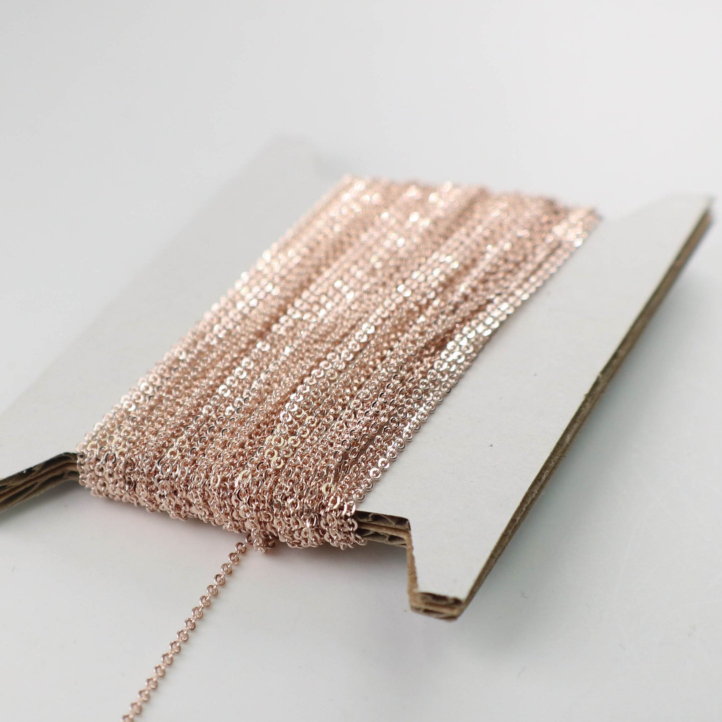 New 100 feet ROSE Gold Plated Tiny Flat Soldered Necklace Cable Chain - 2mm 2x1.4mm - Free Adequate Jumpring 100pcs - C214F